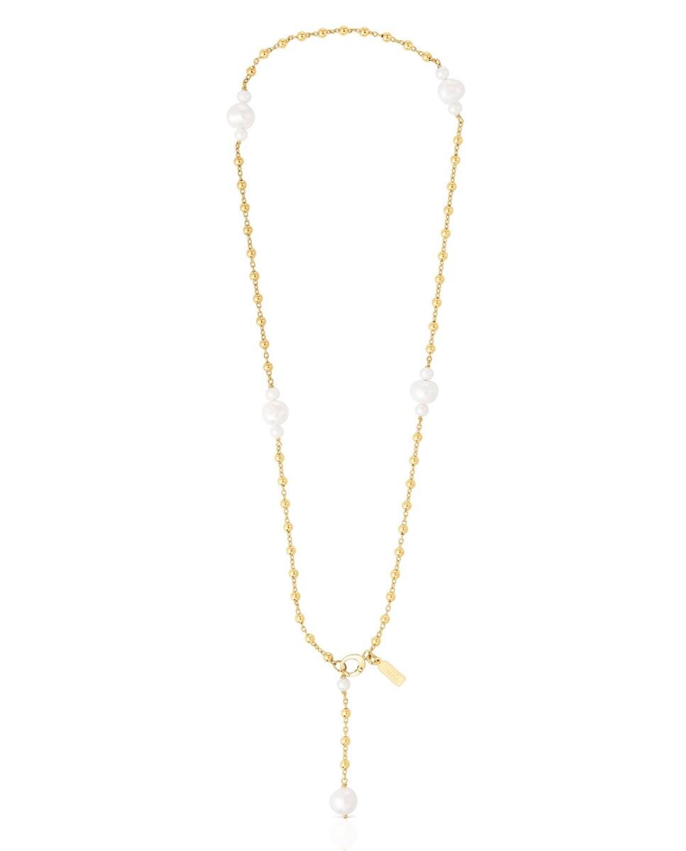 Colar Tamara Falcó X Tous Banhado em Ouro de 18 Kt Sobre Prata com Pérolas Branco-2
