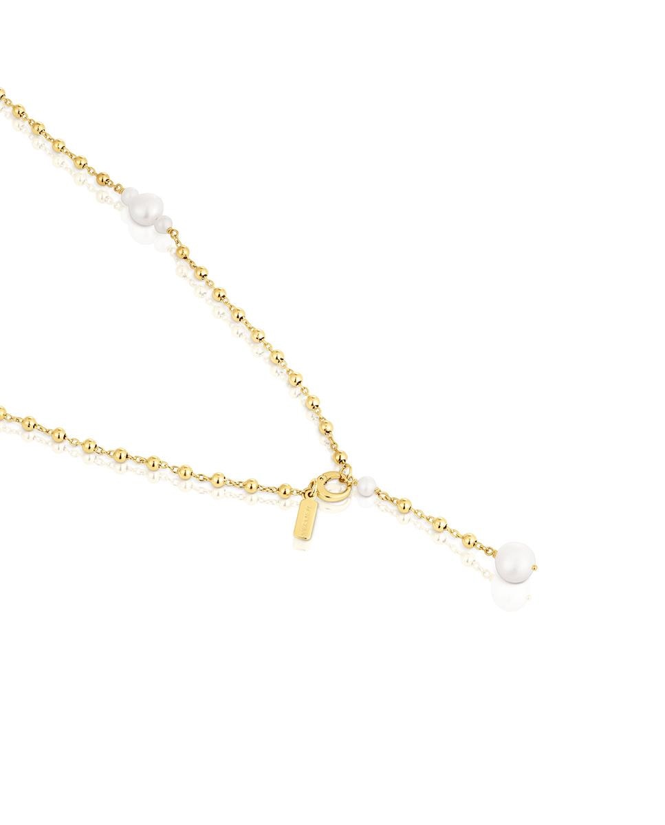 Colar Tamara Falcó X Tous Banhado em Ouro de 18 Kt Sobre Prata com Pérolas Branco-3