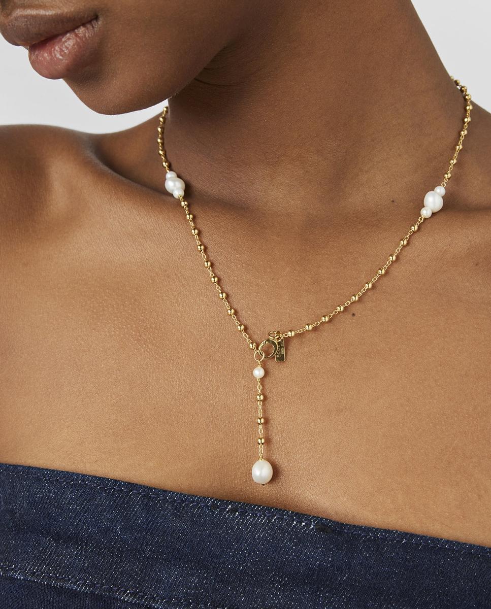 Colar Tamara Falcó X Tous Banhado em Ouro de 18 Kt Sobre Prata com Pérolas Branco-5