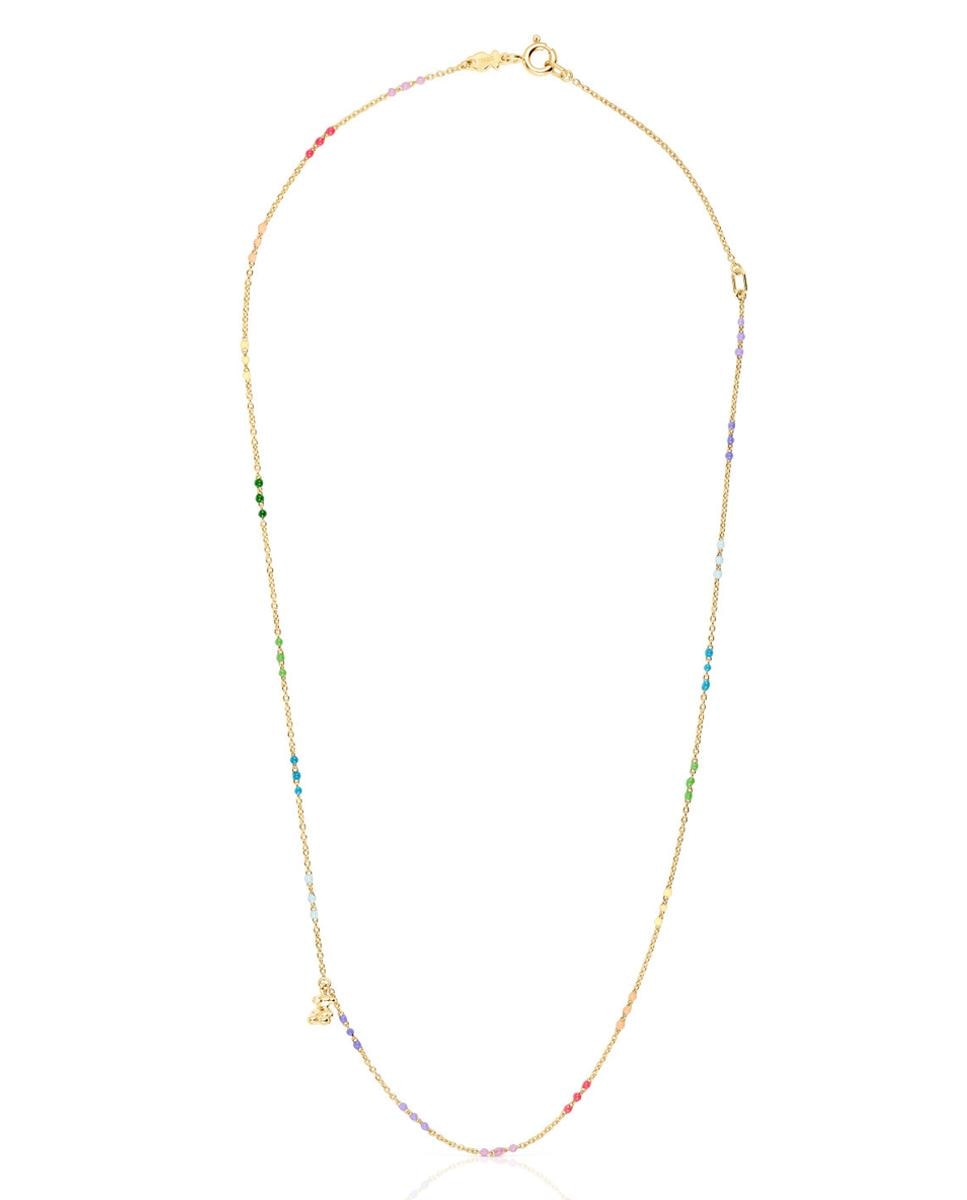Colar Bold Bear Banhado a Ouro de 18 Kt Sobre Prata e Esmalte Multicolor-1