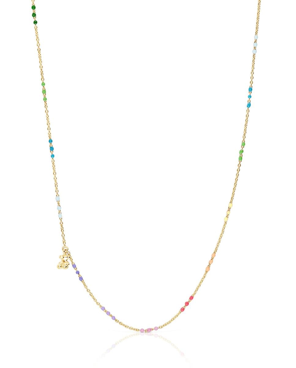 Colar Bold Bear Banhado a Ouro de 18 Kt Sobre Prata e Esmalte Multicolor-2