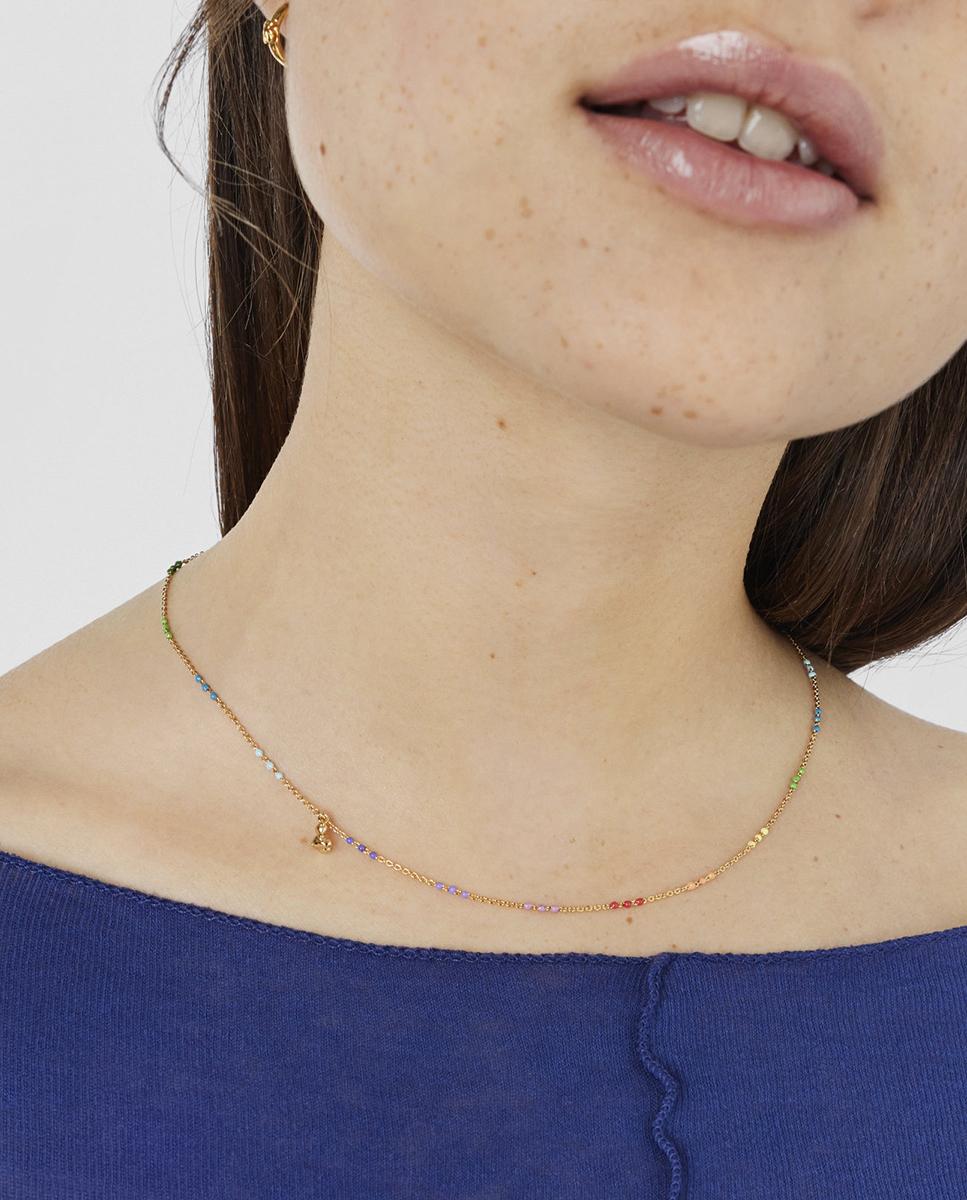 Colar Bold Bear Banhado a Ouro de 18 Kt Sobre Prata e Esmalte Multicolor-4