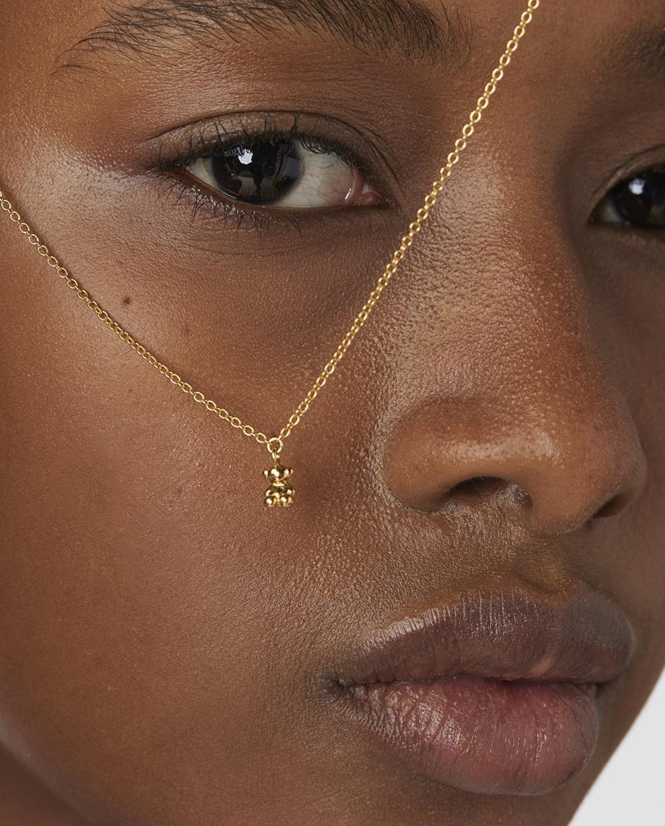 Colar Bold Bear Banhado a Ouro de 18 Kt Sobre Prata Dourado-4
