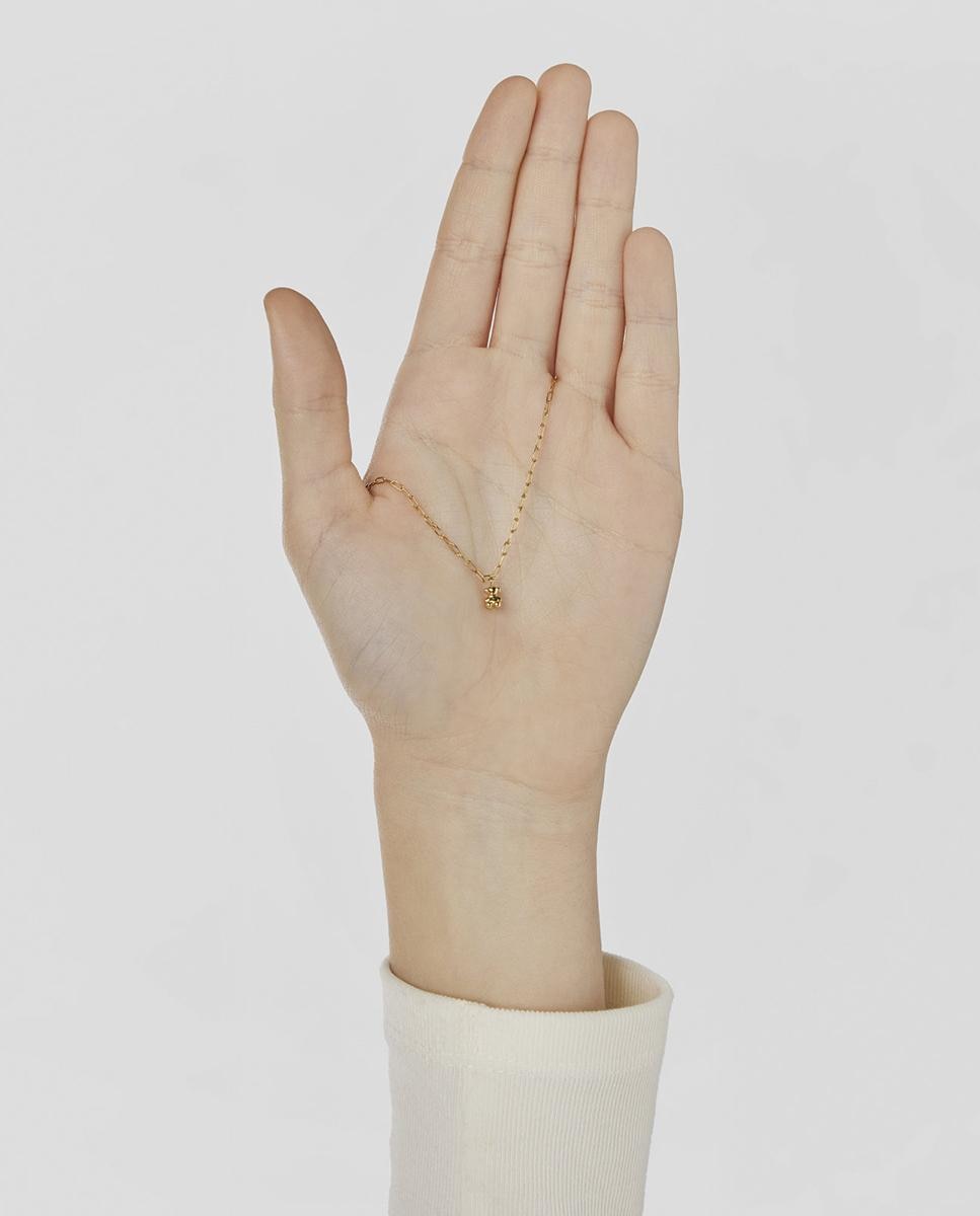 Colar Bold Bear Banhado em Ouro de 18 Kt Sobre Prata com Argolas Ovais Dourado-5