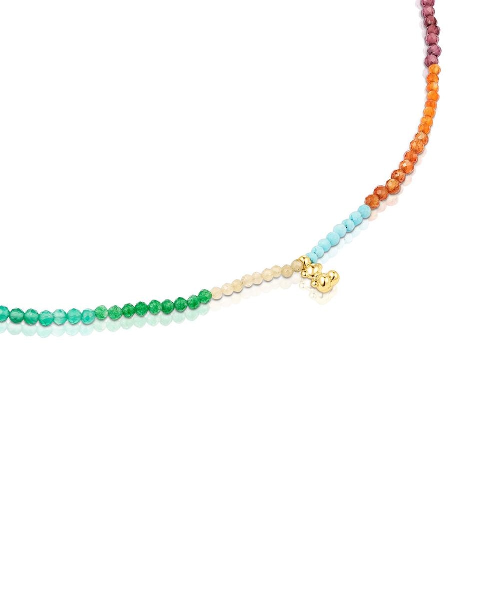 Colar Bold Bear Banhado a Ouro de 18 Kt Sobre Prata e Gemas Multicolor-2
