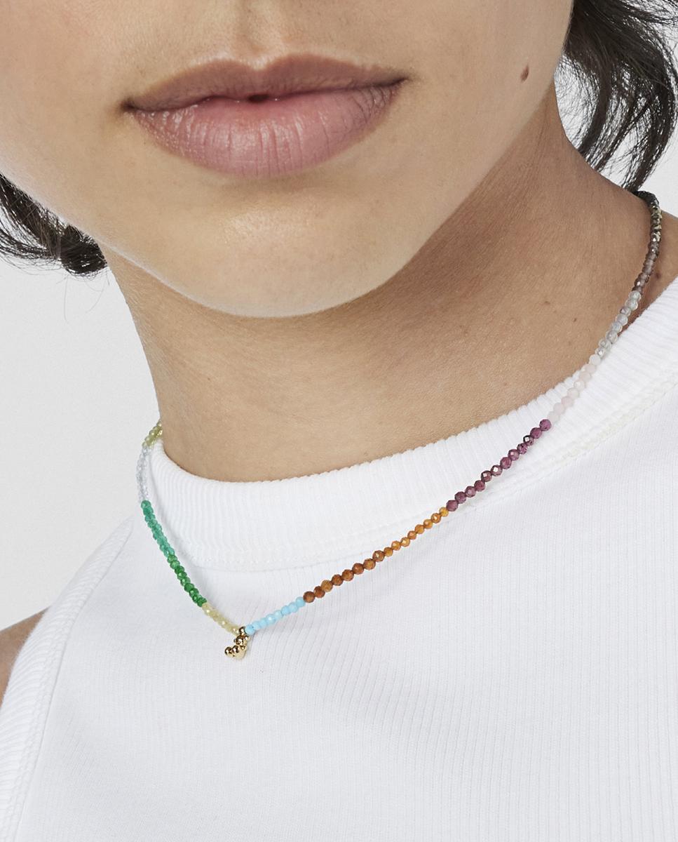 Colar Bold Bear Banhado a Ouro de 18 Kt Sobre Prata e Gemas Multicolor-6