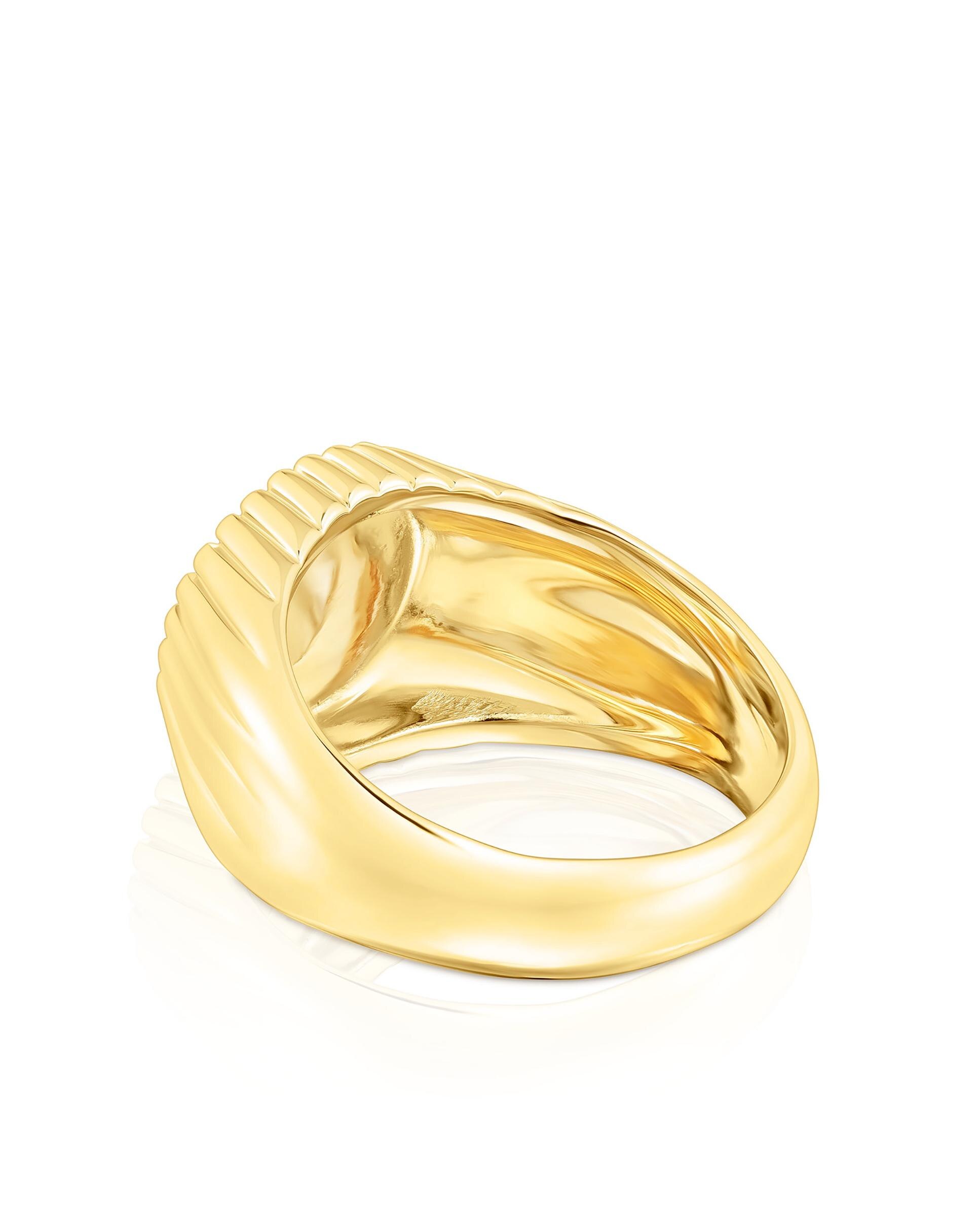 Anel Iris Motif Banhado em Ouro de 18 Kt Sobre Prata com Urso de Iolitas Ouro-2