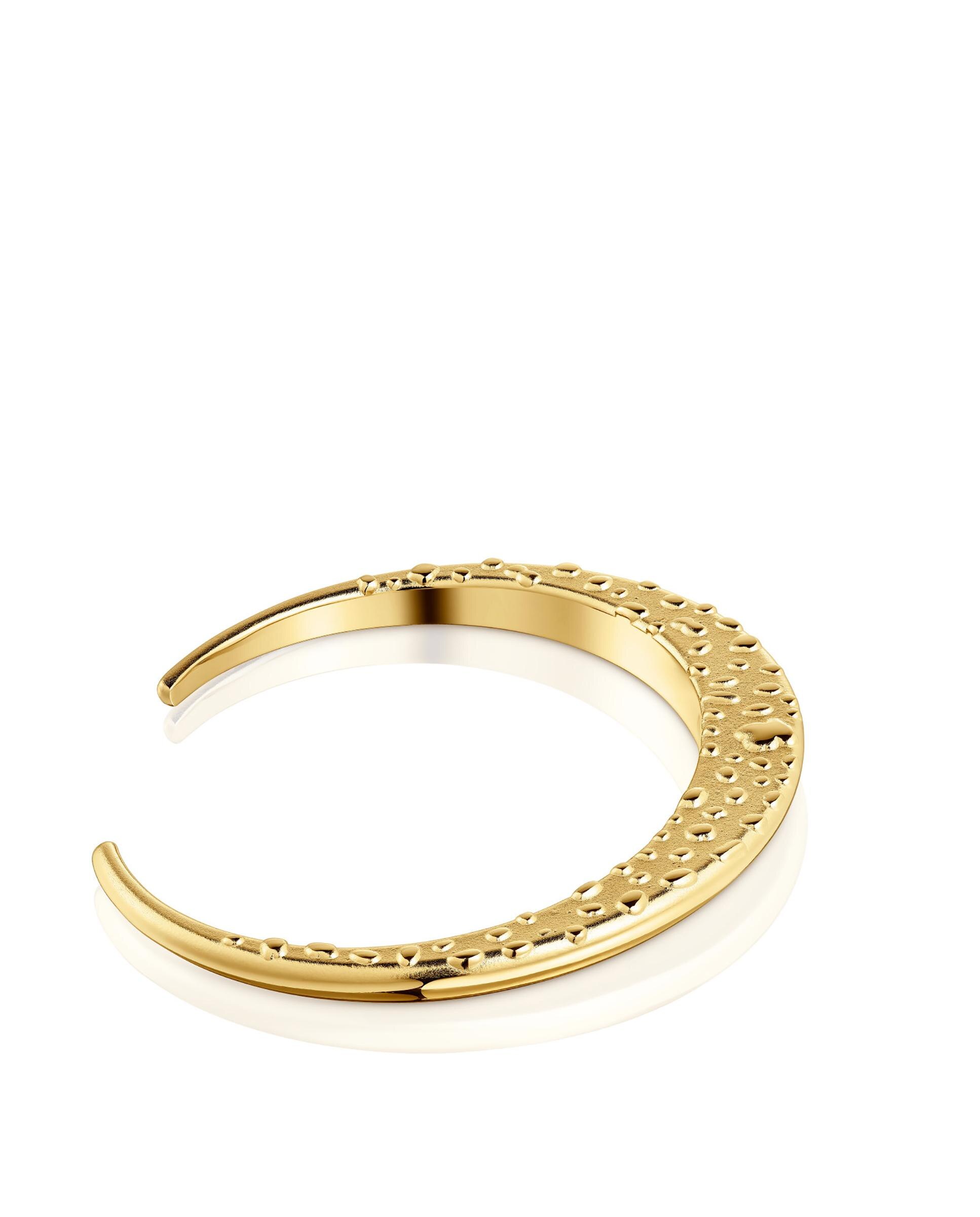 Pulseira Dybe Banhada a Ouro 18 Kt Sobre Prata Aberta com Textura Prateado-2