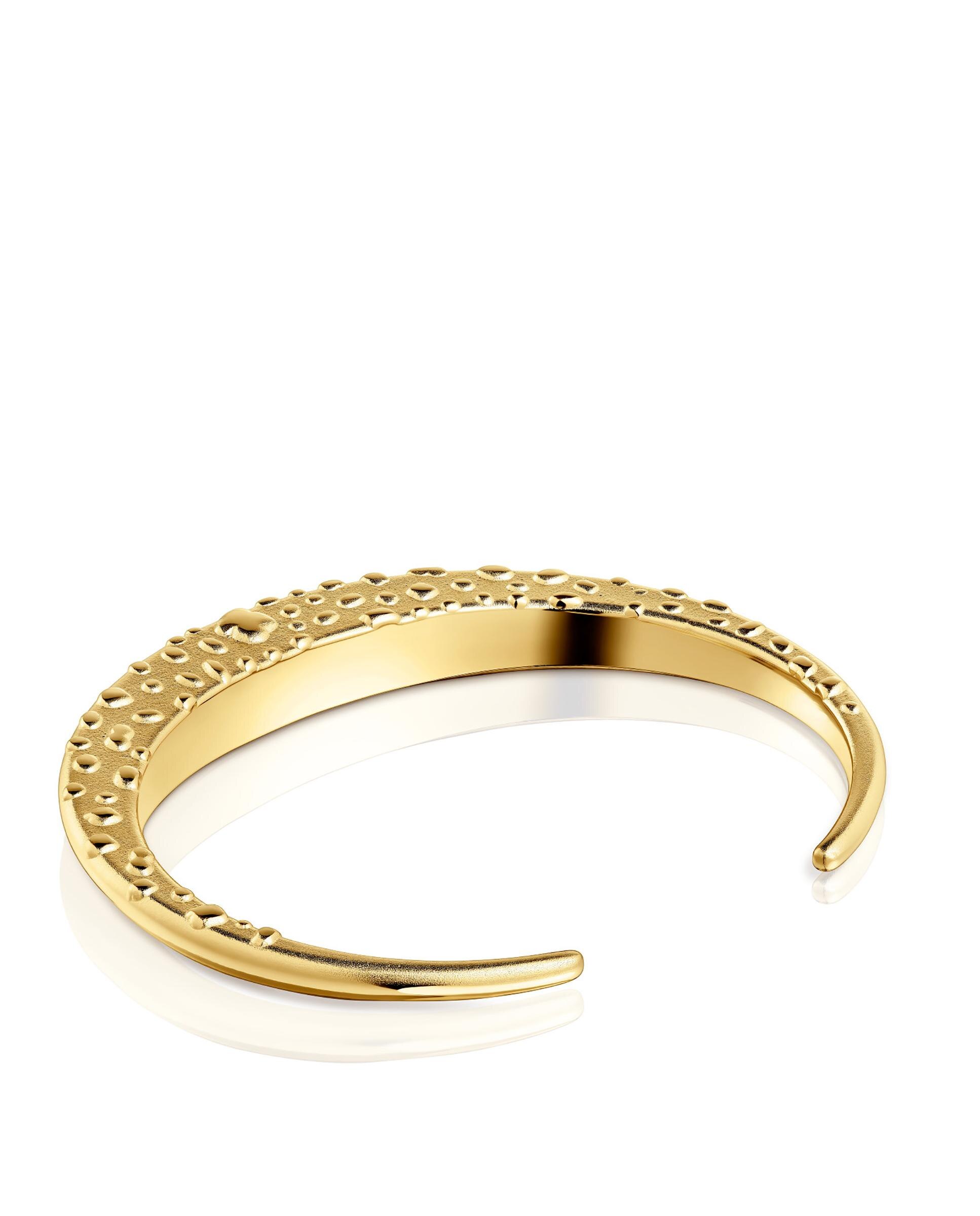 Pulseira Dybe Banhada a Ouro 18 Kt Sobre Prata Aberta com Textura Prateado-3