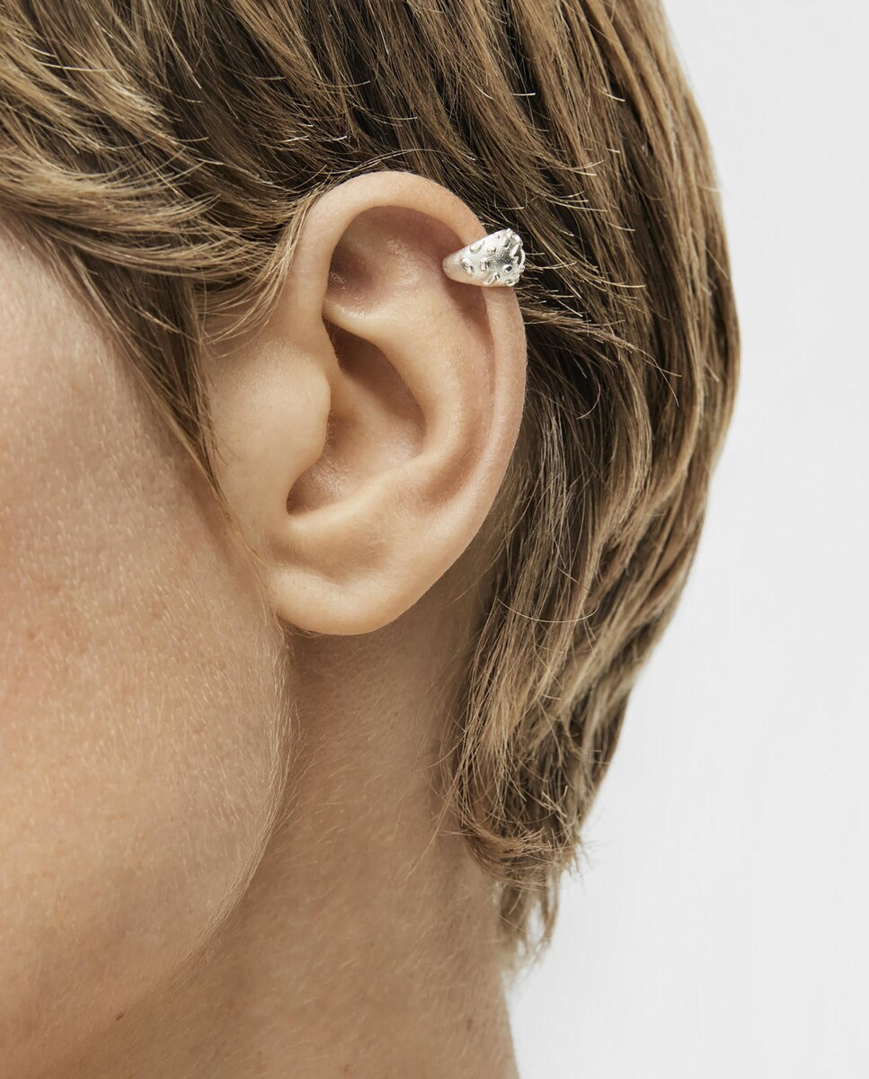 Ear Cuff Dybe de Prata com Textura Prata-4