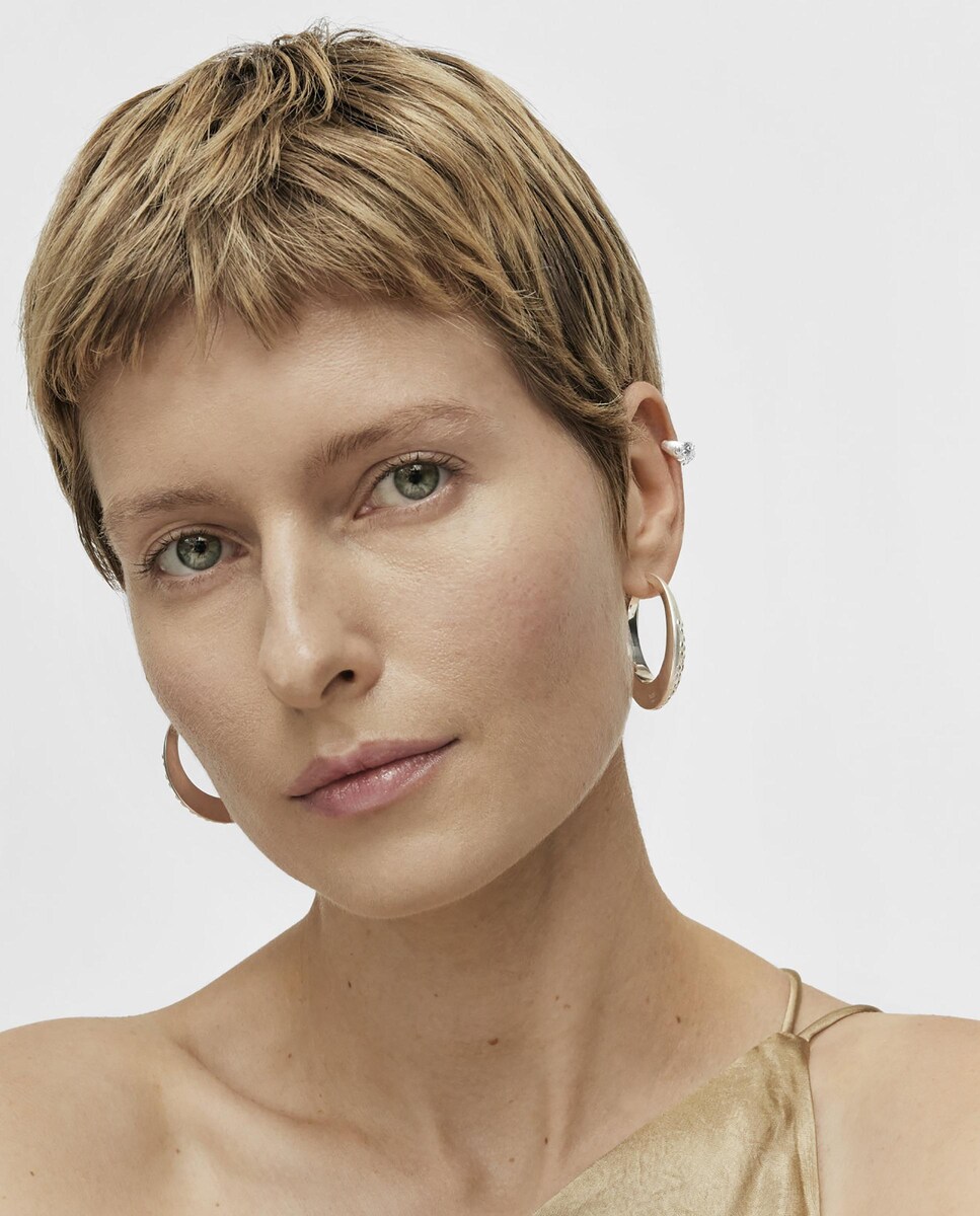 Ear Cuff Dybe de Prata com Textura Prata-6