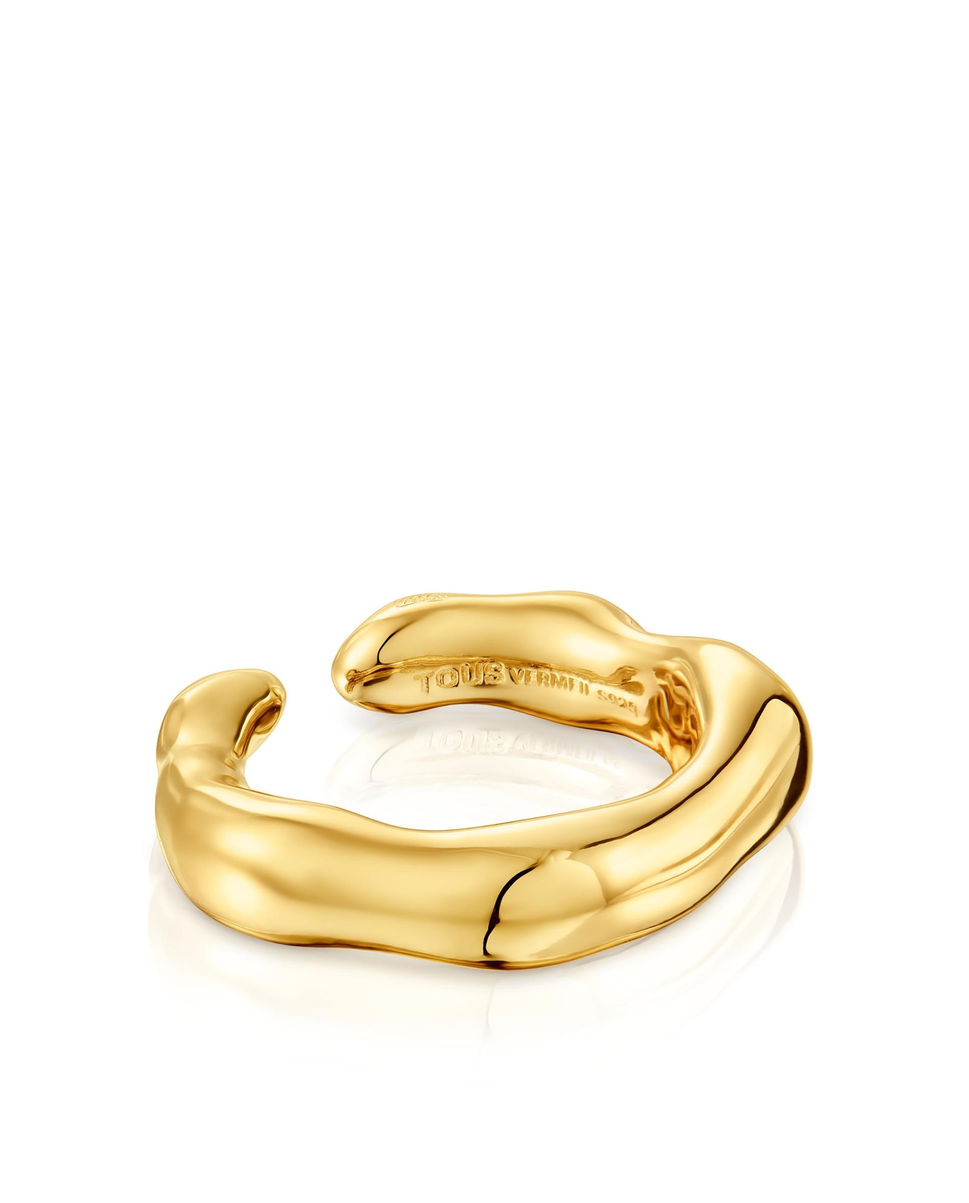 Anel Tabit Aberto Banhado a Ouro de 18 Kt Sobre Prata em Dourado Dourado-1