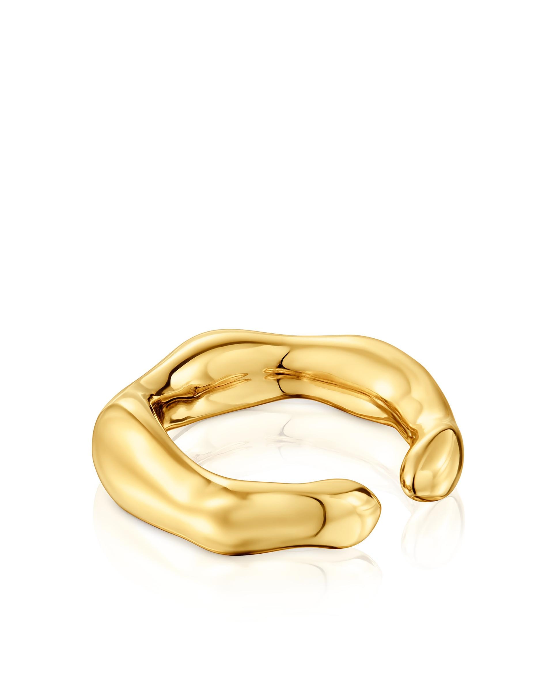 Anel Tabit Aberto Banhado a Ouro de 18 Kt Sobre Prata em Dourado Dourado-2