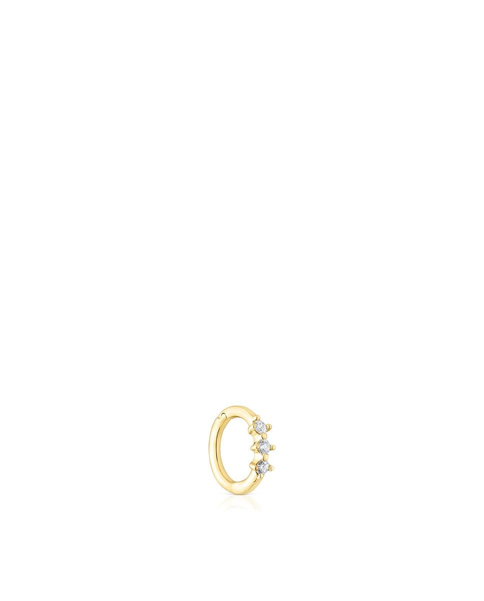 Piercing Les Classiques com Argola Pequena com Tira de Ouro e Diamantes Branco-2