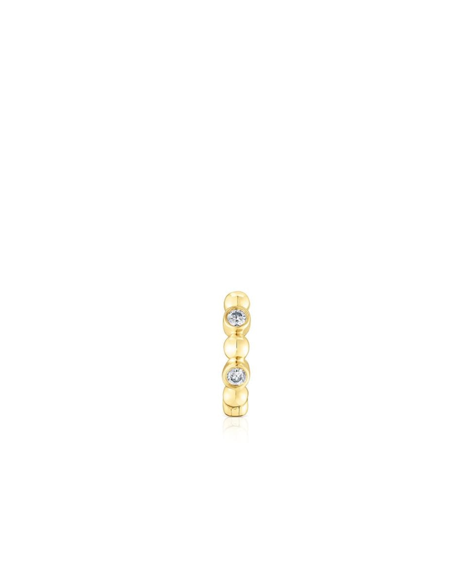 Piercing Les Classiques de Aro Pequeno com Bolas de Ouro e Diamantes Branco-1