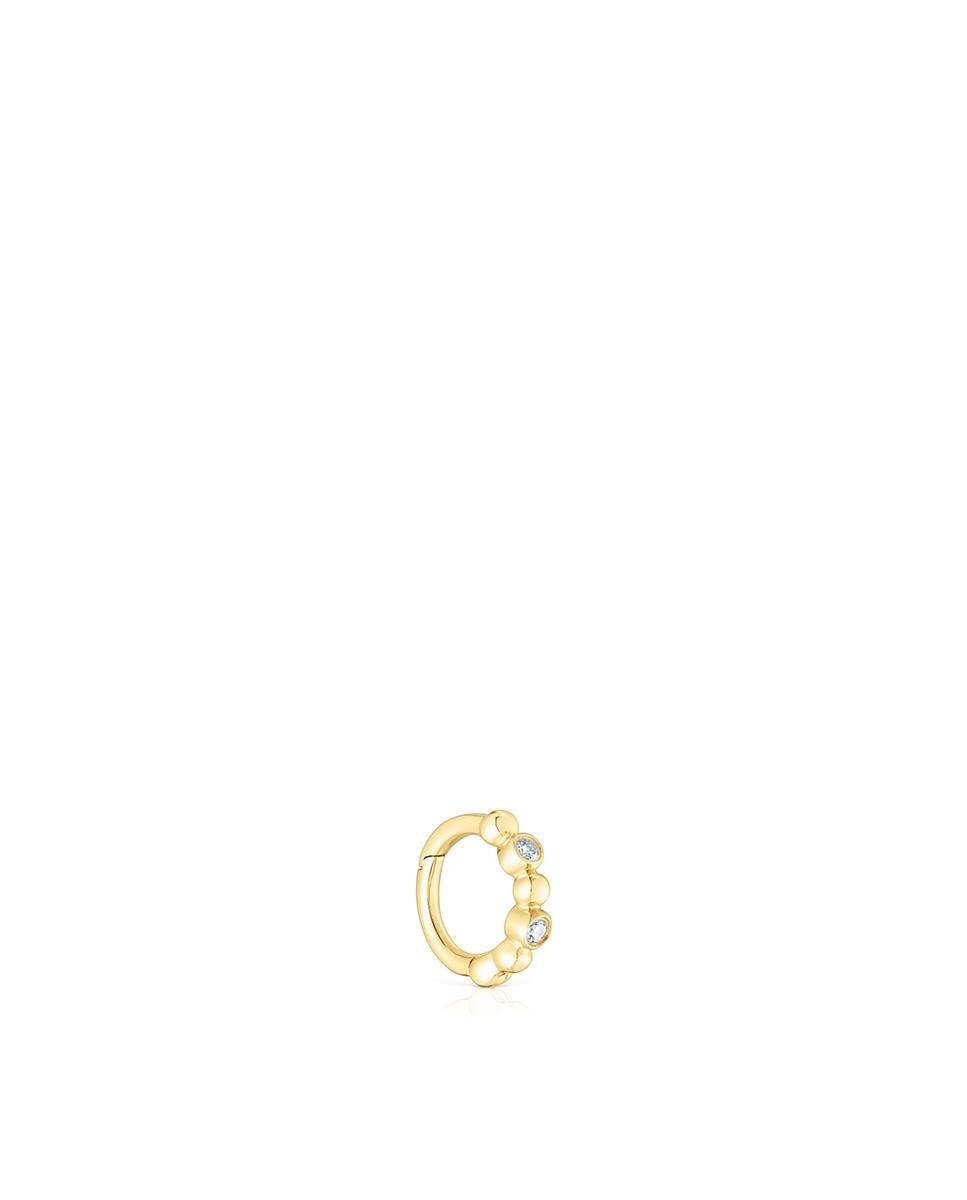 Piercing Les Classiques de Aro Pequeno com Bolas de Ouro e Diamantes Branco-2