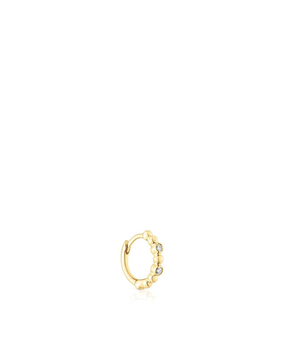 Piercing Les Classiques Aro com Bolas de Ouro e Diamantes Branco-2