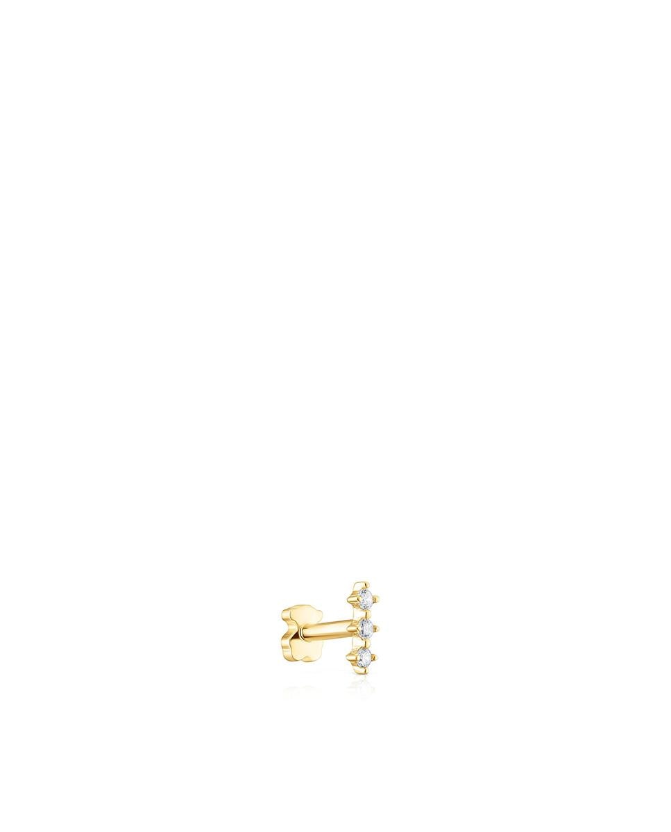 Piercing Les Classiques de Orelha com Tira de Ouro e Diamantes Branco-2