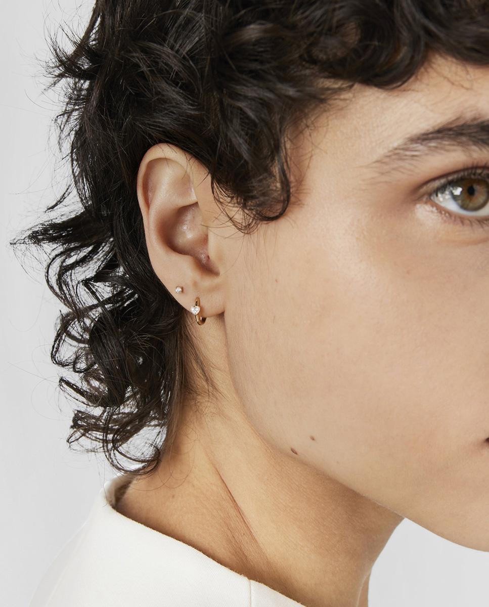Piercing Les Classiques de Orelha de Ouro e Diamante Branco-6