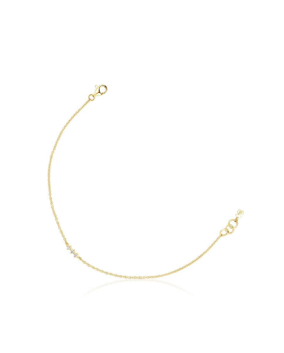 Pulseira de Corrente Les Classiques Tira de Ouro e Diamantes Branco-1
