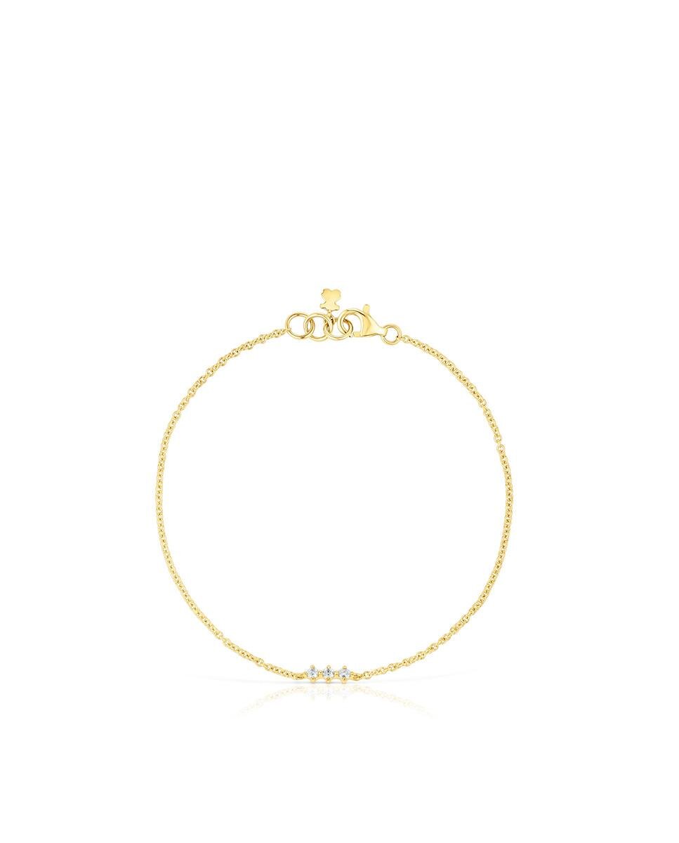 Pulseira de Corrente Les Classiques Tira de Ouro e Diamantes Branco-2