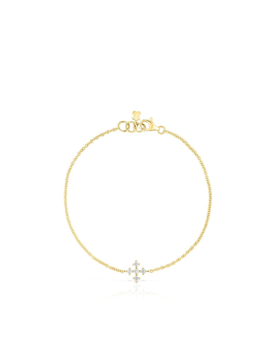 Pulseira de Corrente Les Classiques Cruz de Ouro e Diamantes Branco-2