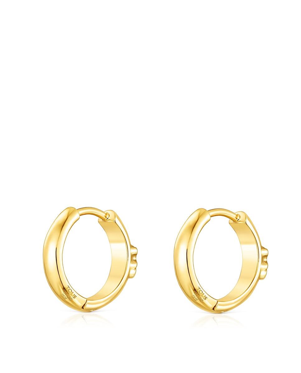 Brincos de Aro Basics Banhados a Ouro de 18 Kt em Prata Dourado-3