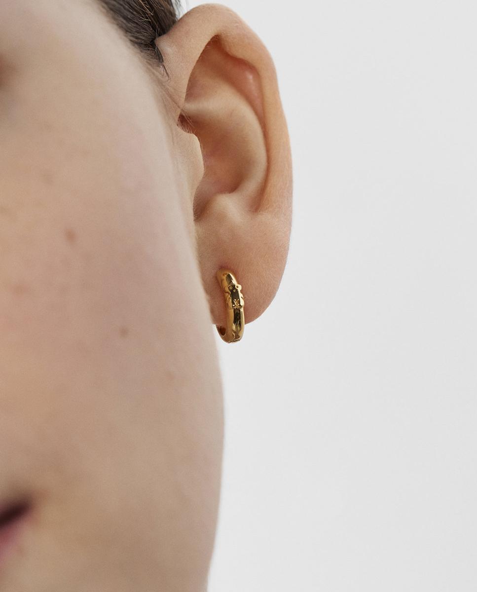 Brincos de Aro Basics Banhados a Ouro de 18 Kt em Prata Dourado-6