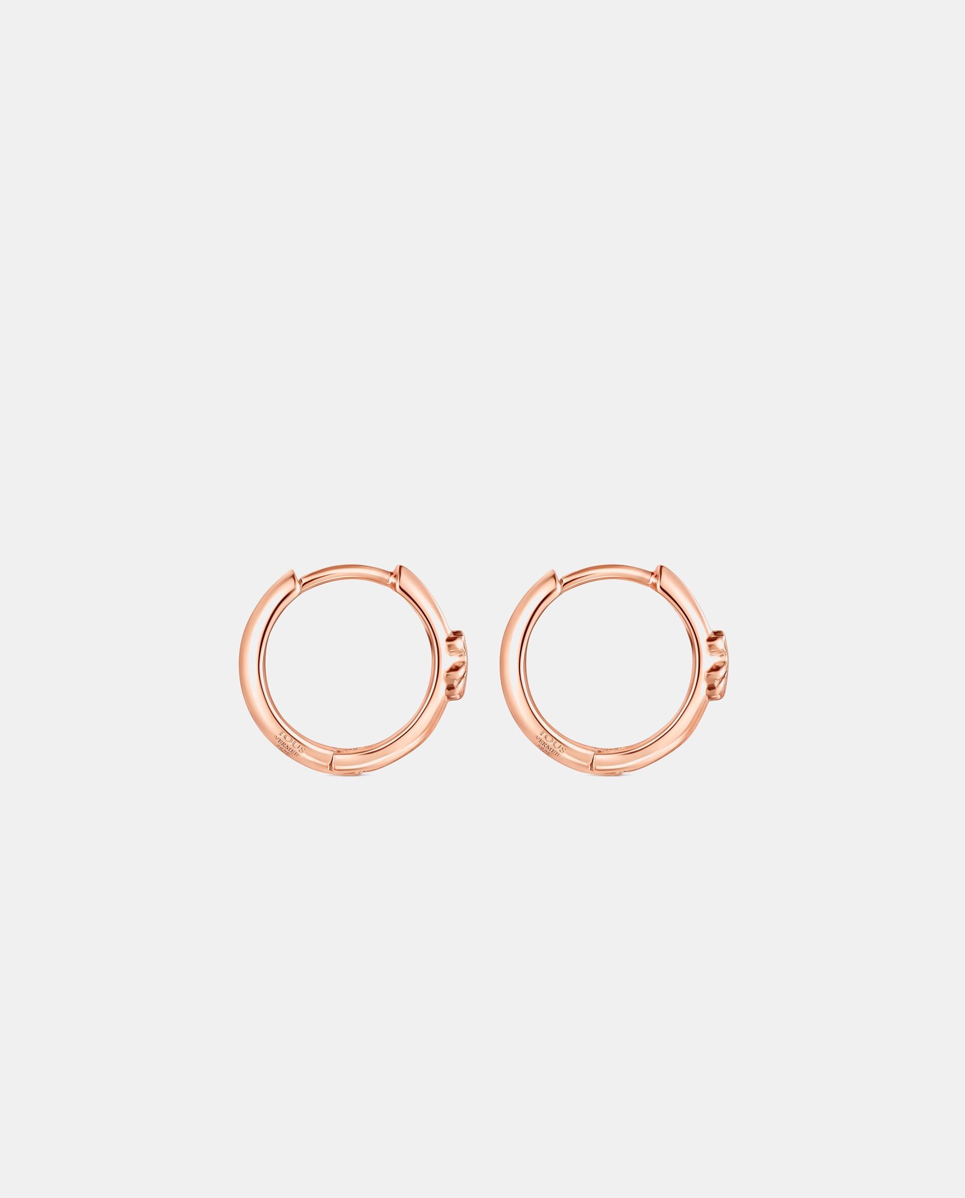 Brincos de Argola Basics com Urso Banhados a Ouro de 18 Kt Sobre Prata Rosa-2