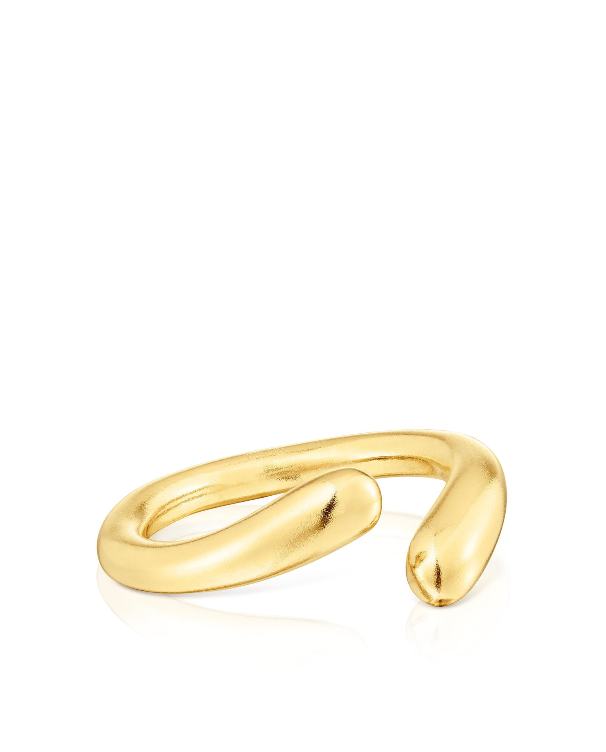 Anel New Hav Espiral Banhado a Ouro de 18 Kt Sobre Prata Ouro-1