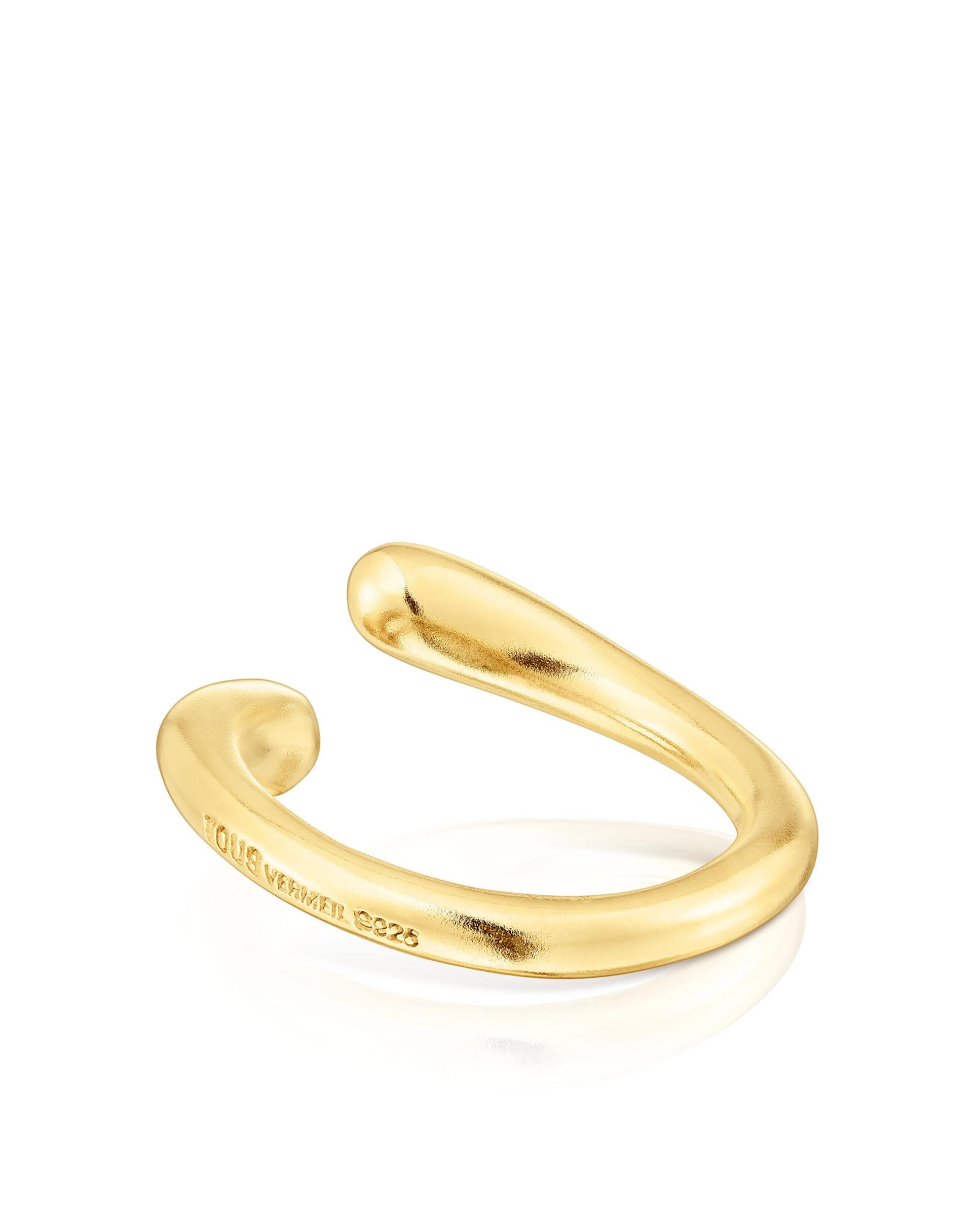 Anel New Hav Espiral Banhado a Ouro de 18 Kt Sobre Prata Ouro-2
