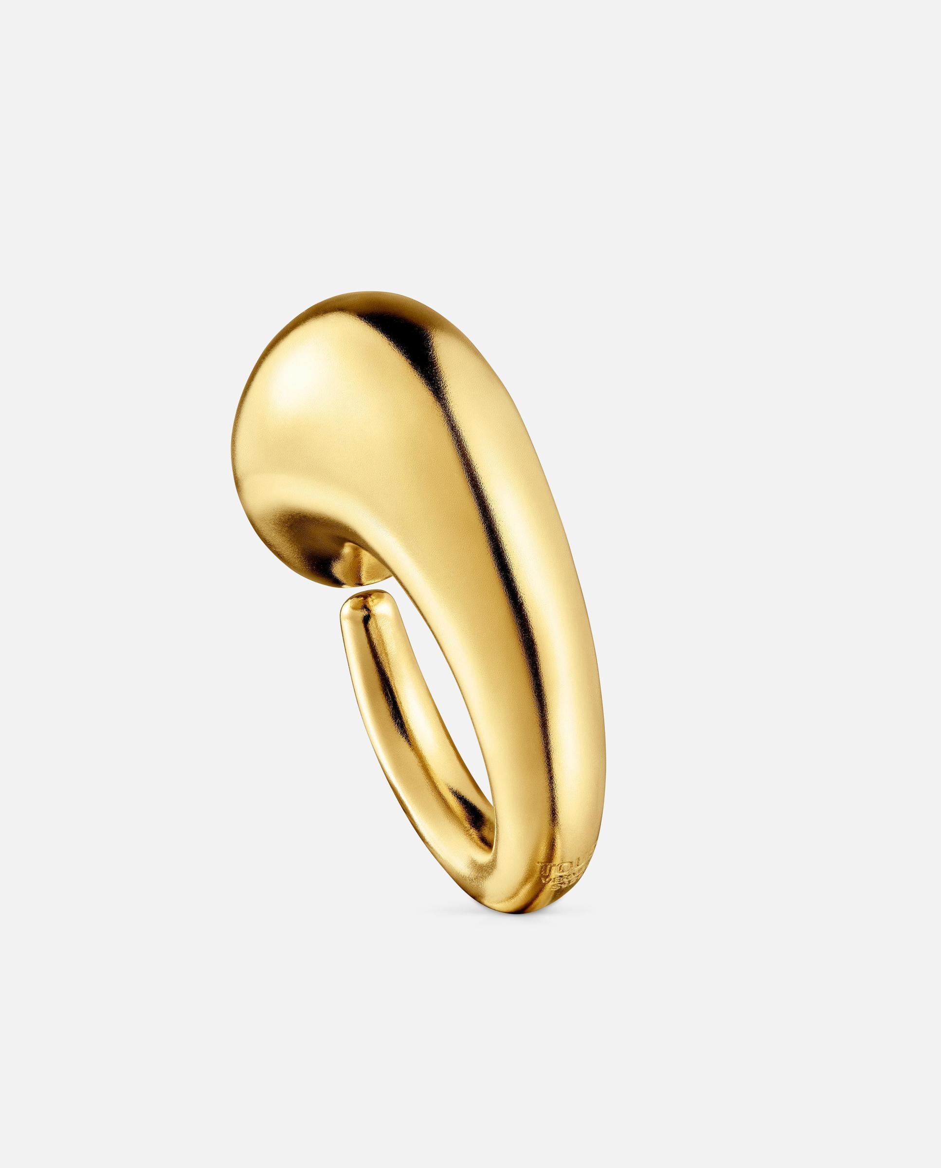 Anel Balloon Grosso Banhado a Ouro 18 Kt Sobre Prata Dourado-1