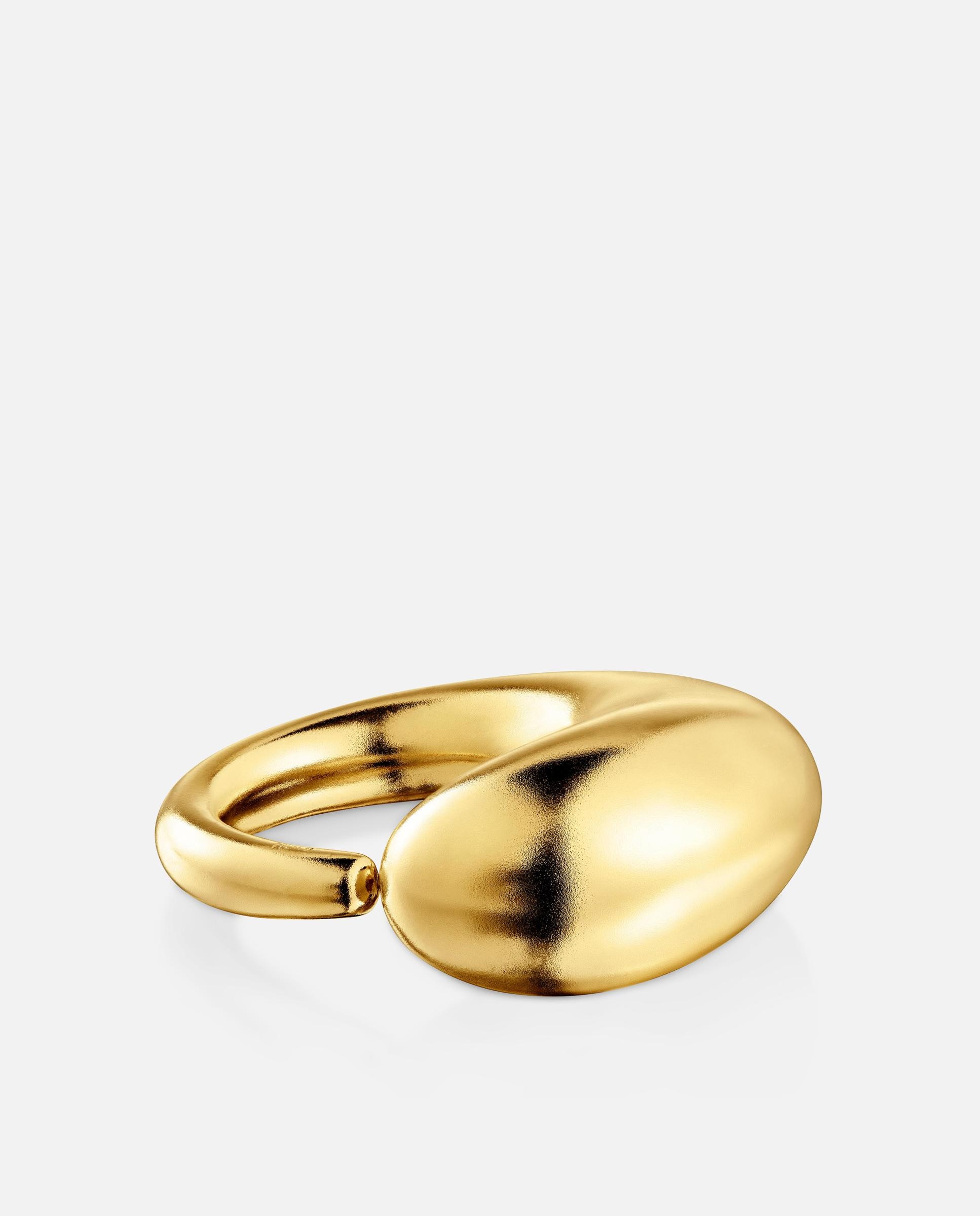 Anel Balloon Grosso Banhado a Ouro 18 Kt Sobre Prata Dourado-2