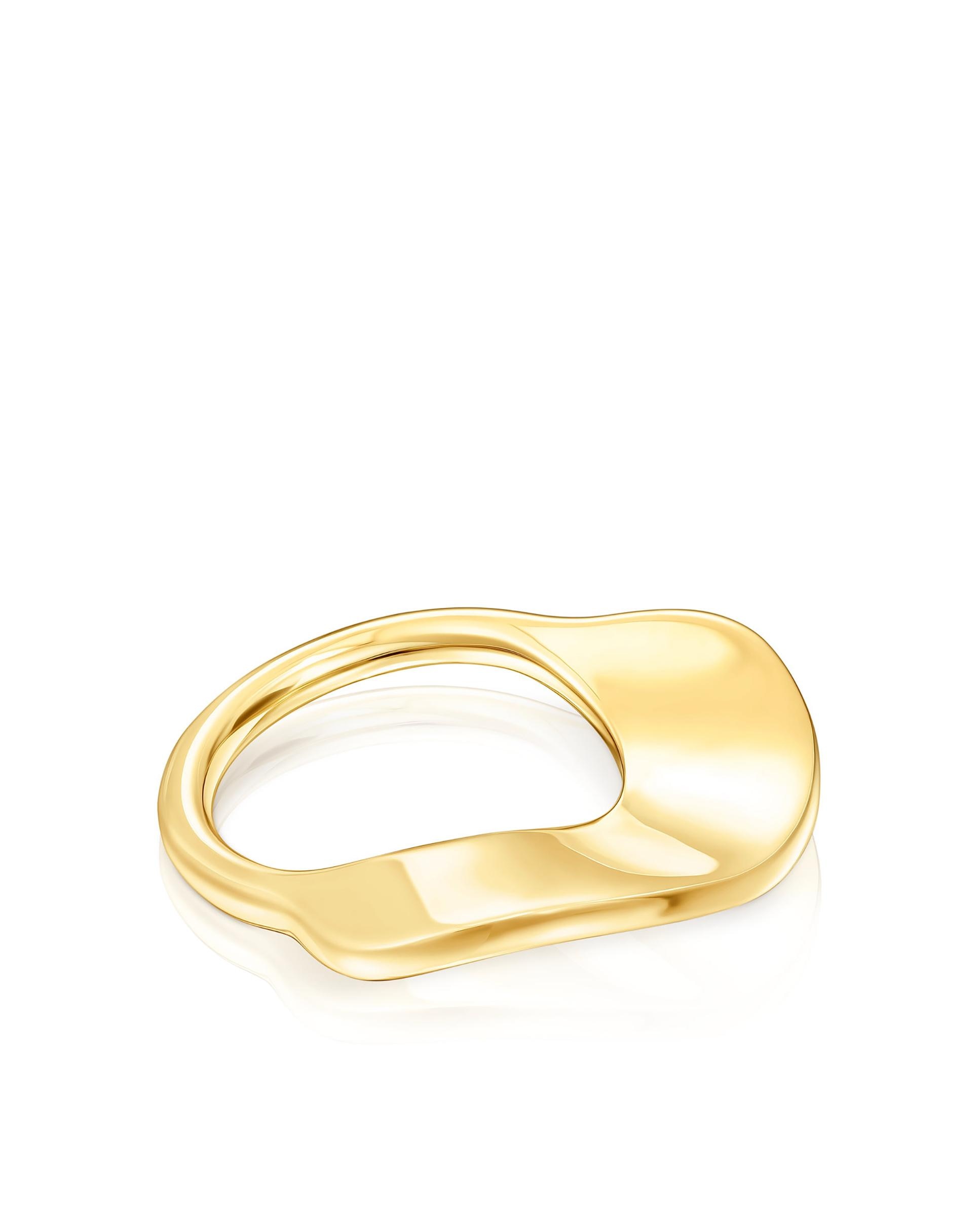 Anel Gregal Grande de Prata Vermeil em Dourado Ouro-1