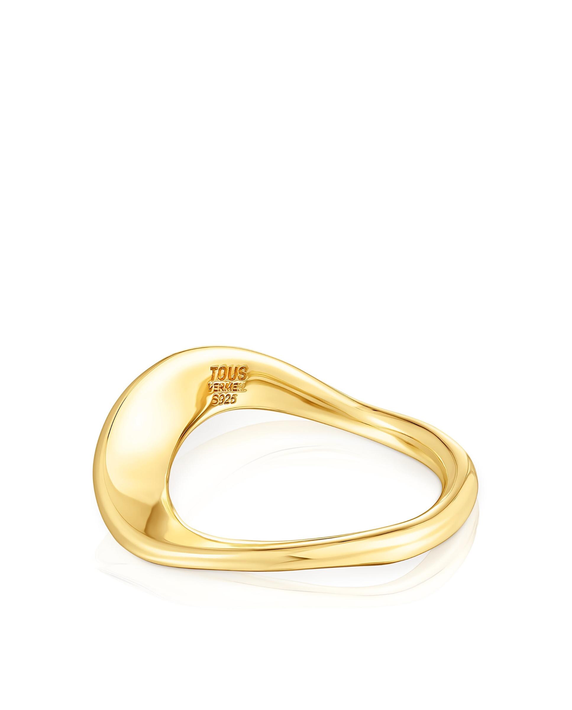 Anel Gregal de Prata Vermeil em Dourado Ouro-2