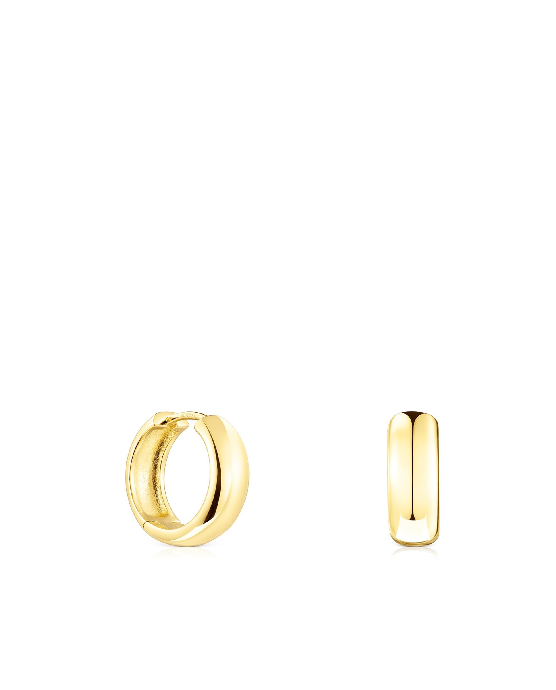 Brincos de Argola Basics Banhados a Ouro 18 Kt Sobre Prata Dourado-1