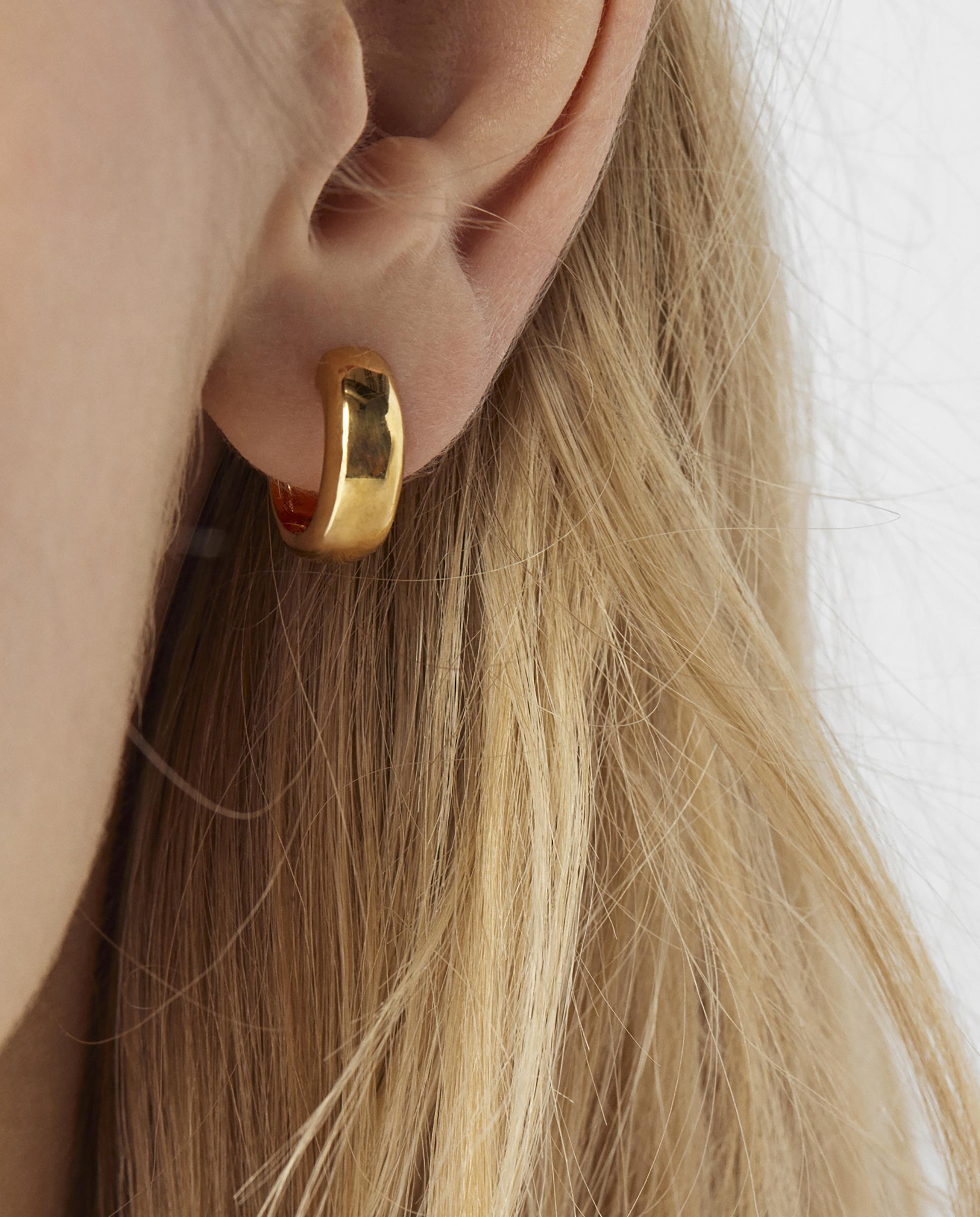 Brincos de Argola Basics Banhados a Ouro 18 Kt Sobre Prata Dourado-4