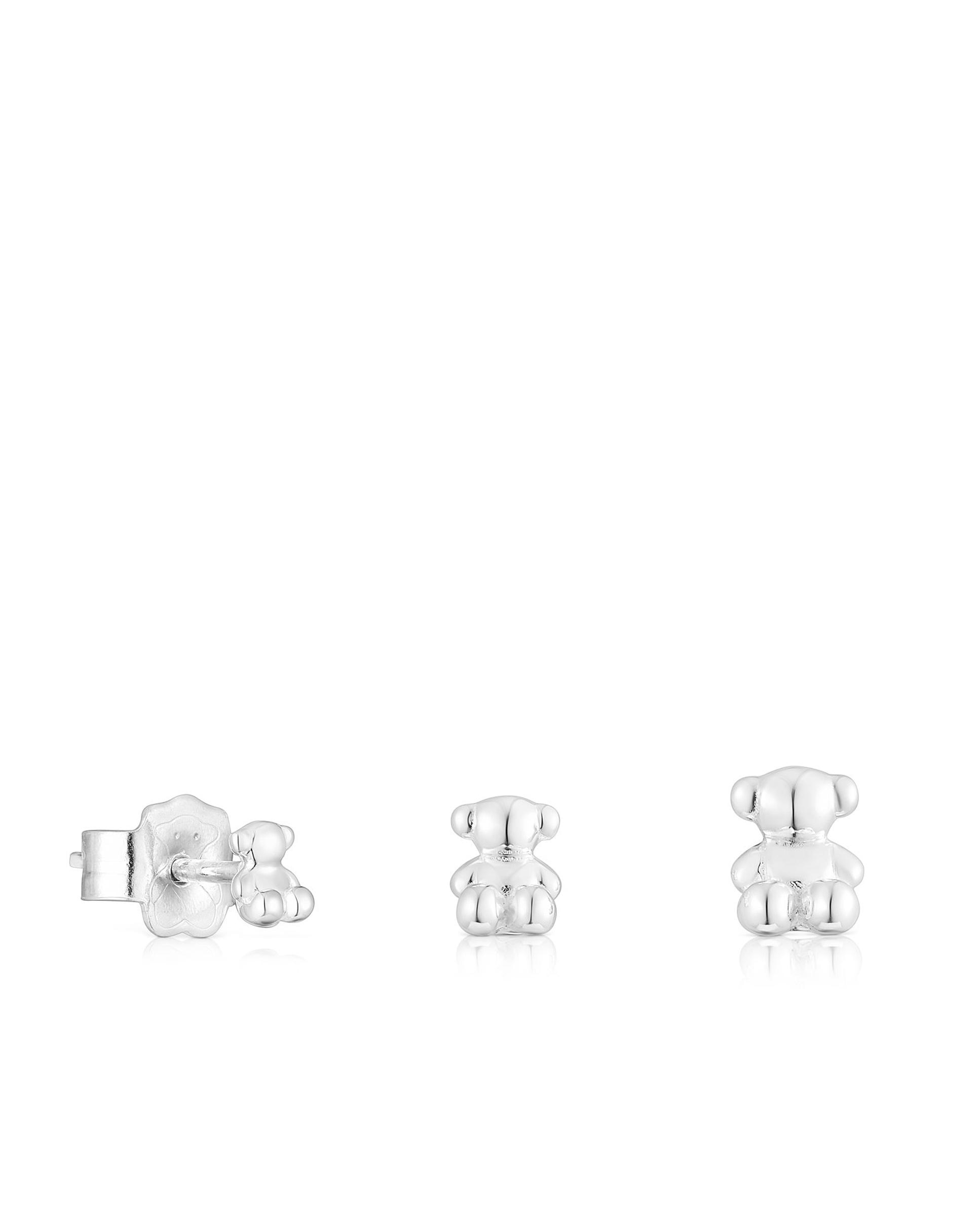 Três Pendentes Bold Bear de Prata Prateado-1
