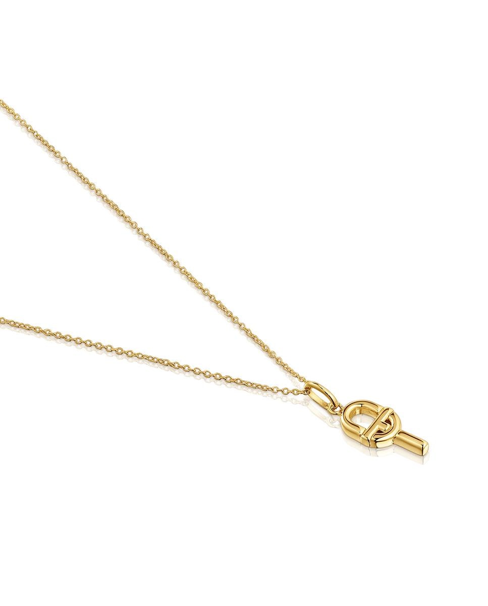 Colar Manifesto de Ouro com T Dourado-3
