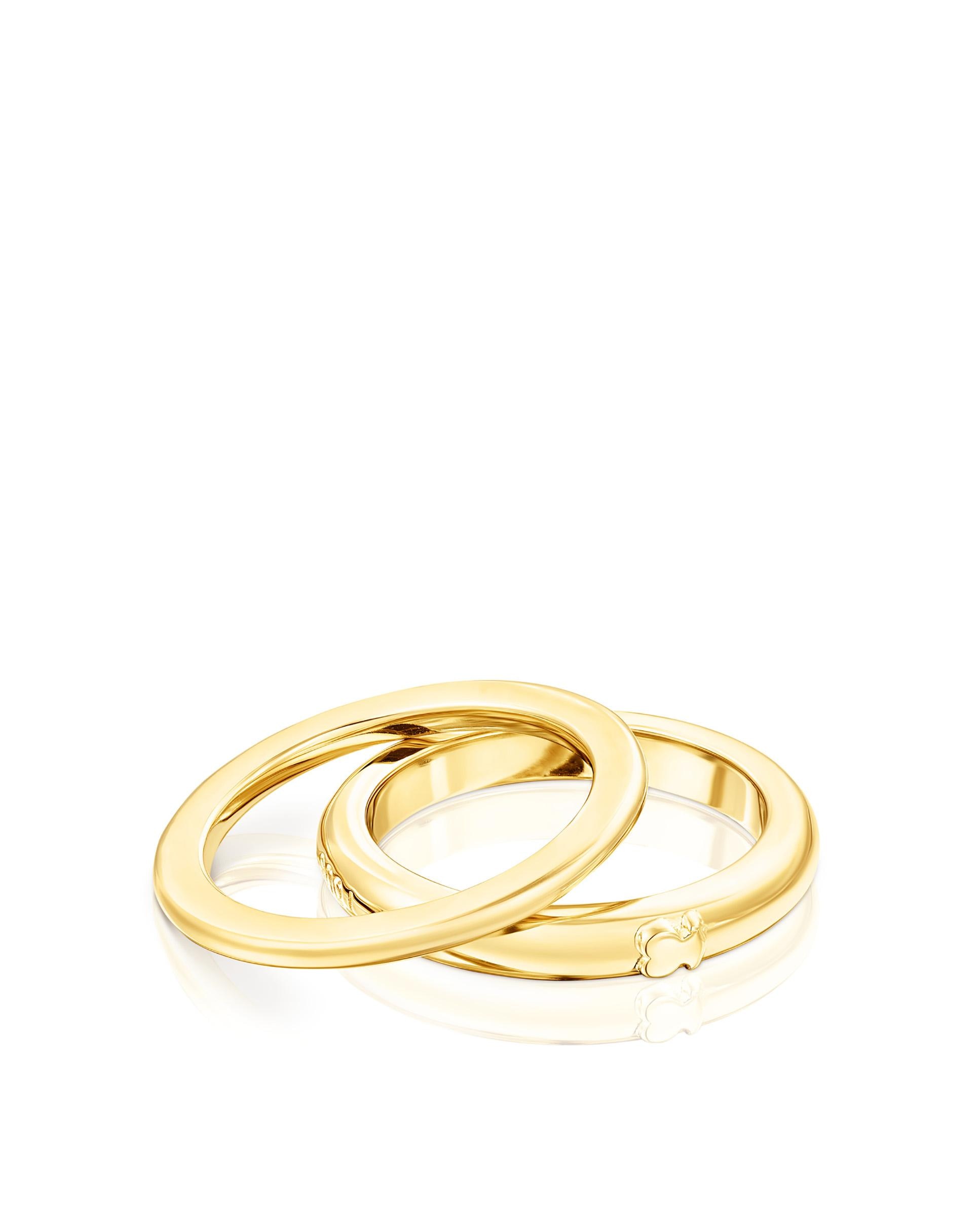 Anel Fellow Banhado a Ouro 18 Kt Sobre Prata Dourado-1