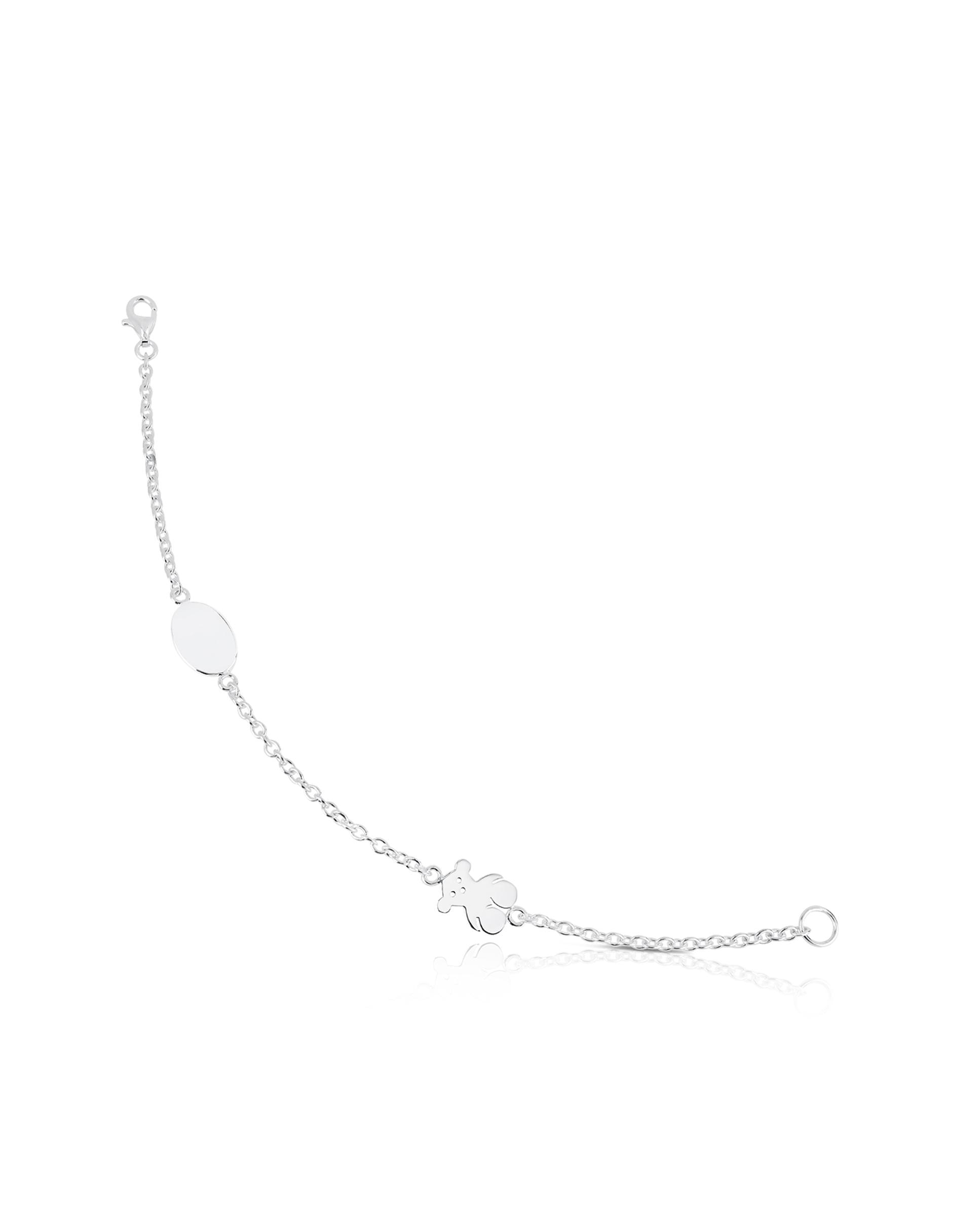 Pulseira Bear com Corrente de Prata e Urso Prateado-1