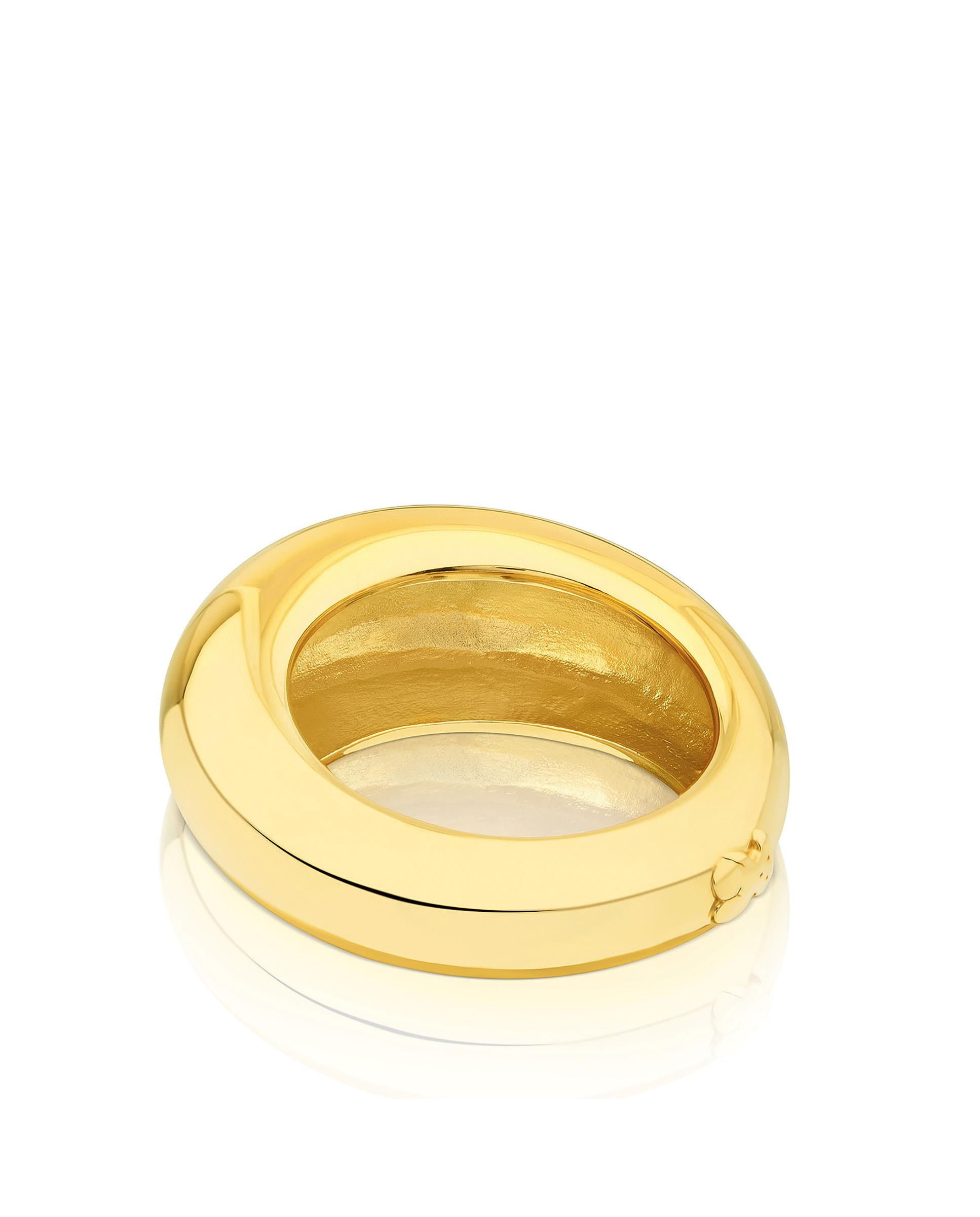 Anel Warm Banhado em Ouro 18 Kt Sobre Prata Abombado Dourado-3