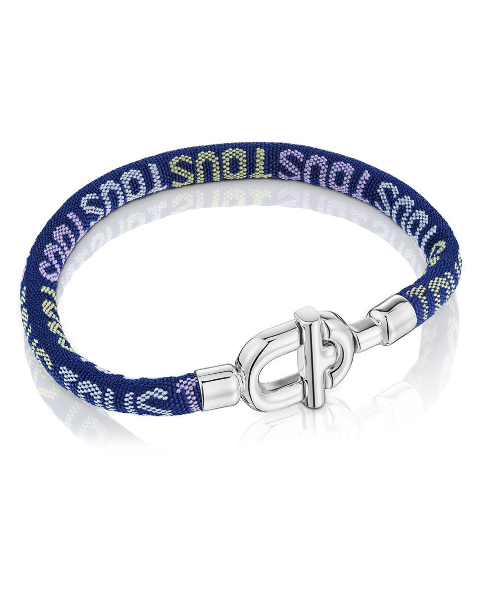 Pulseira Manifesto de Prata e Cordão Multicolor-1