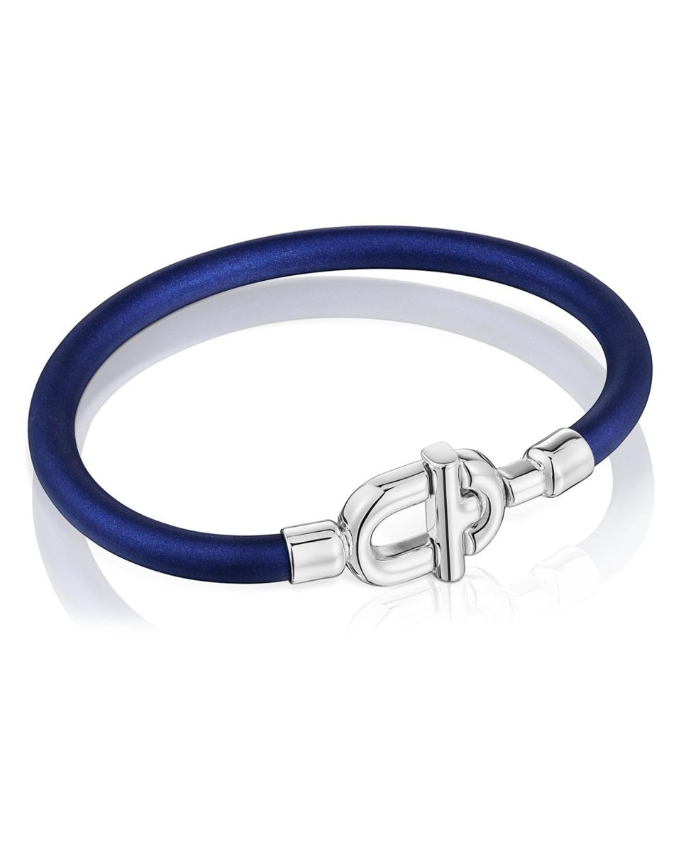 Pulseira de Corrente Manifesto em Azul com Fecho de Prata Prata-1