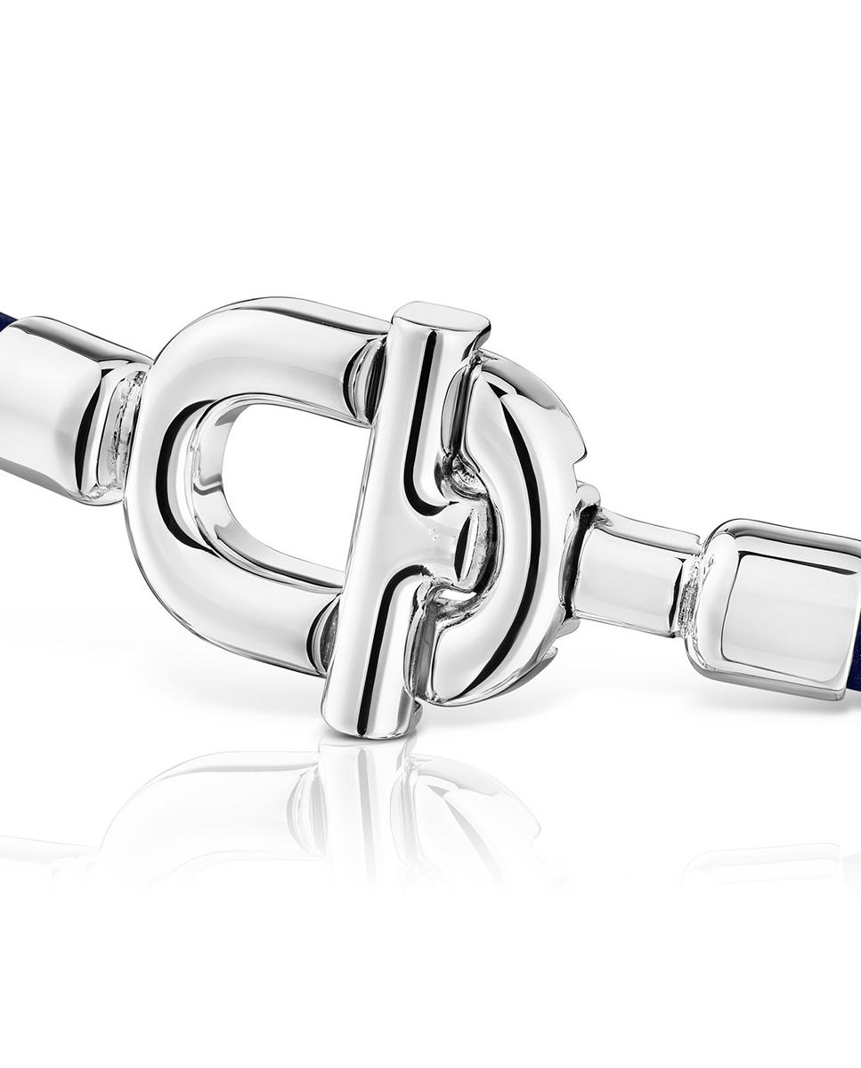 Pulseira de Corrente Manifesto em Azul com Fecho de Prata Prata-2