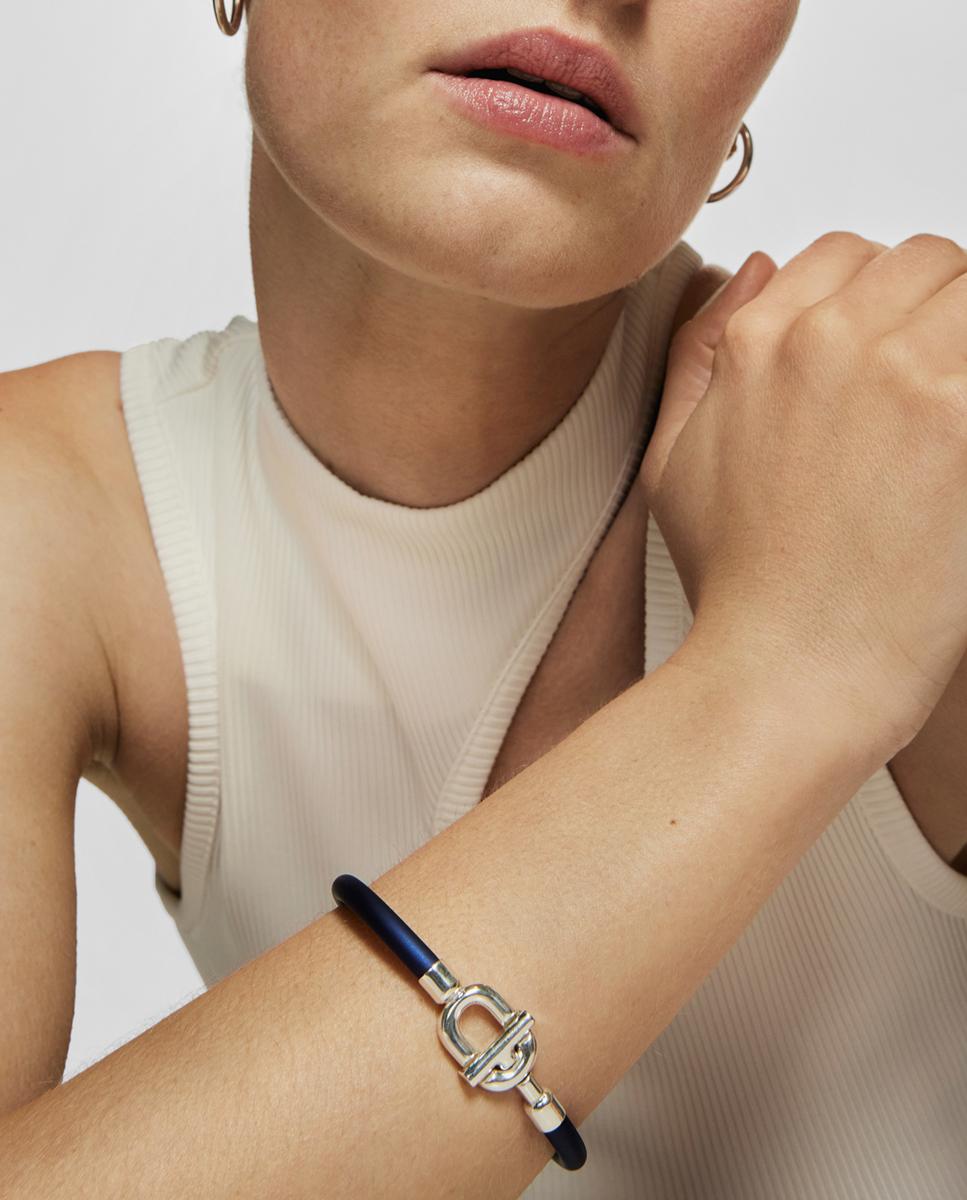 Pulseira de Corrente Manifesto em Azul com Fecho de Prata Prata-5