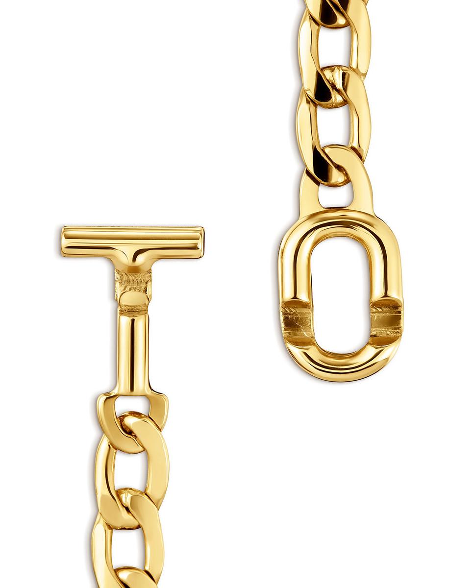 Colar Manifesto Barbada Banhado em Ouro 18 Kt Sobre Prata Dourado-4