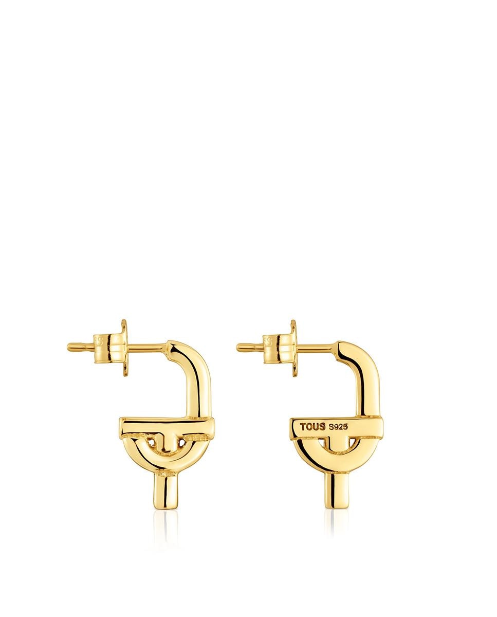 Brincos Manifesto Banhados a Ouro 18 Kt Sobre Prata Dourado-2