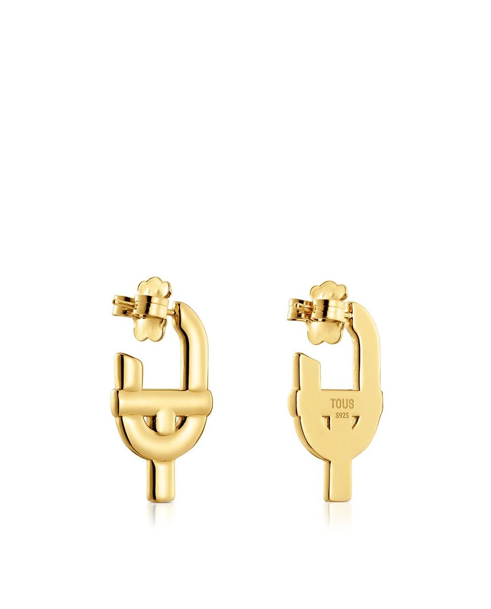 Brincos Manifesto Grandes com Banho de Ouro 18 kt sobre Prata Ouro-3