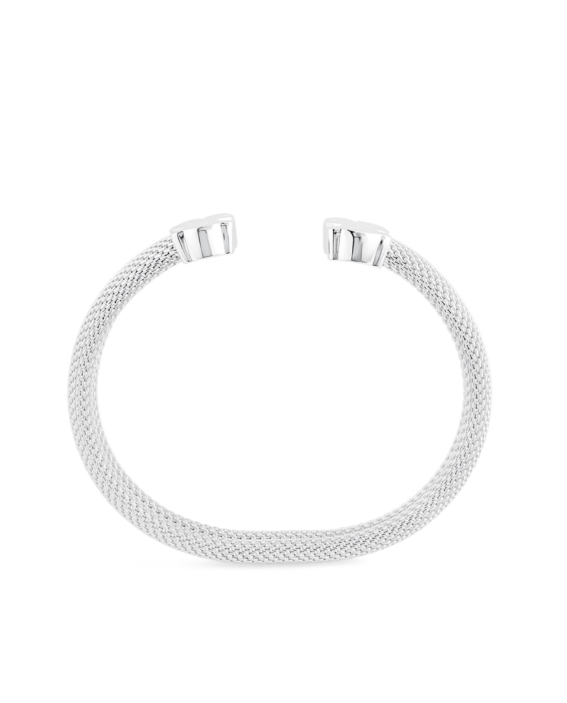 Bracelete Icon Mesh de Prata com Urso Prateado-3